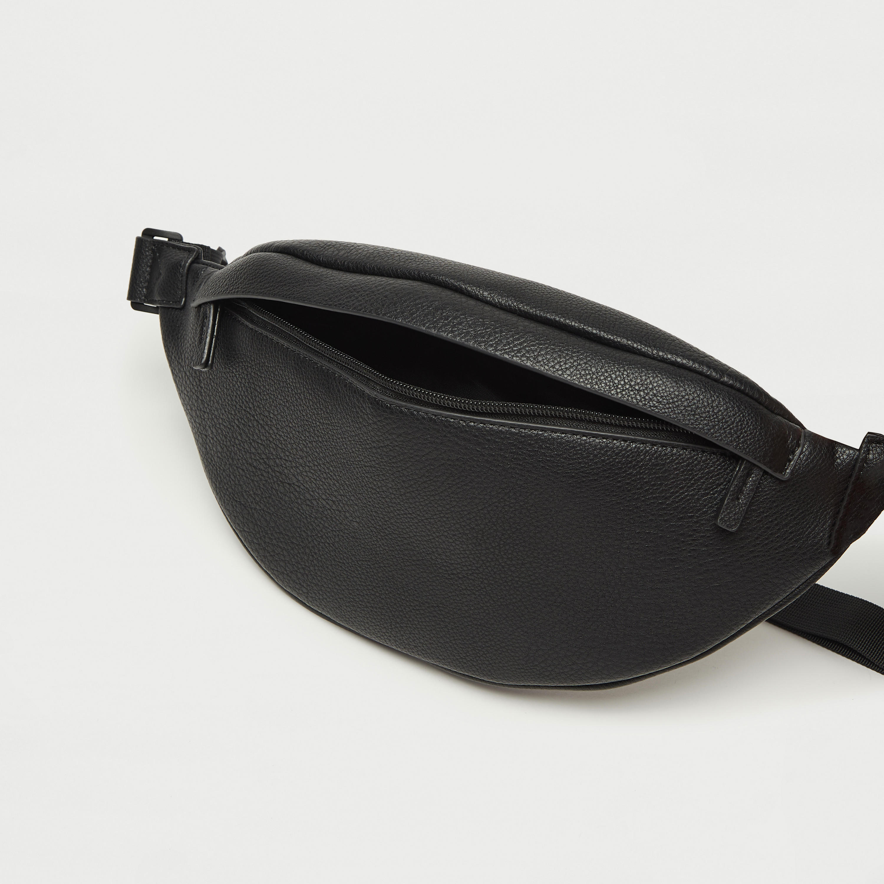 Textured Waist Bag with Adjustable Strap and Zip Closure-men-bags-image-7