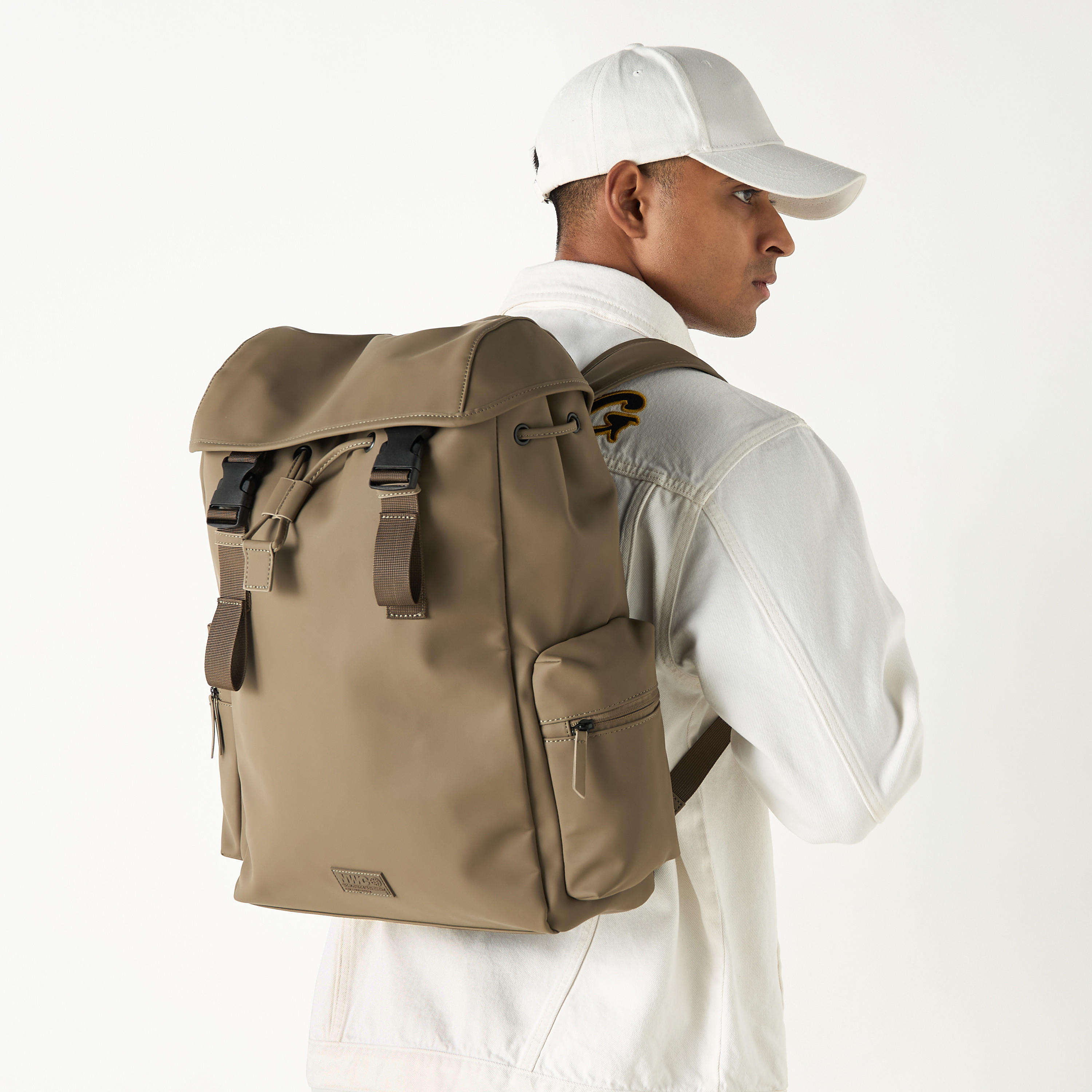 Solid Backpack with Adjustable Straps and Zip Closure - 35x16x46 cm-men-bags-image-2