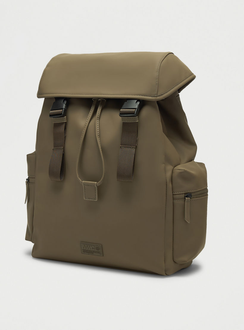 Solid Backpack with Adjustable Straps and Zip Closure - 35x16x46 cm-men-bags-image-4