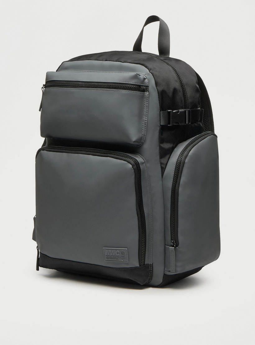 شنطة ظهر سادة بحمّالات كتف قابلة للتعديل وسحّاب إغلاق - 33x16x45 سم-men-bags-image-3