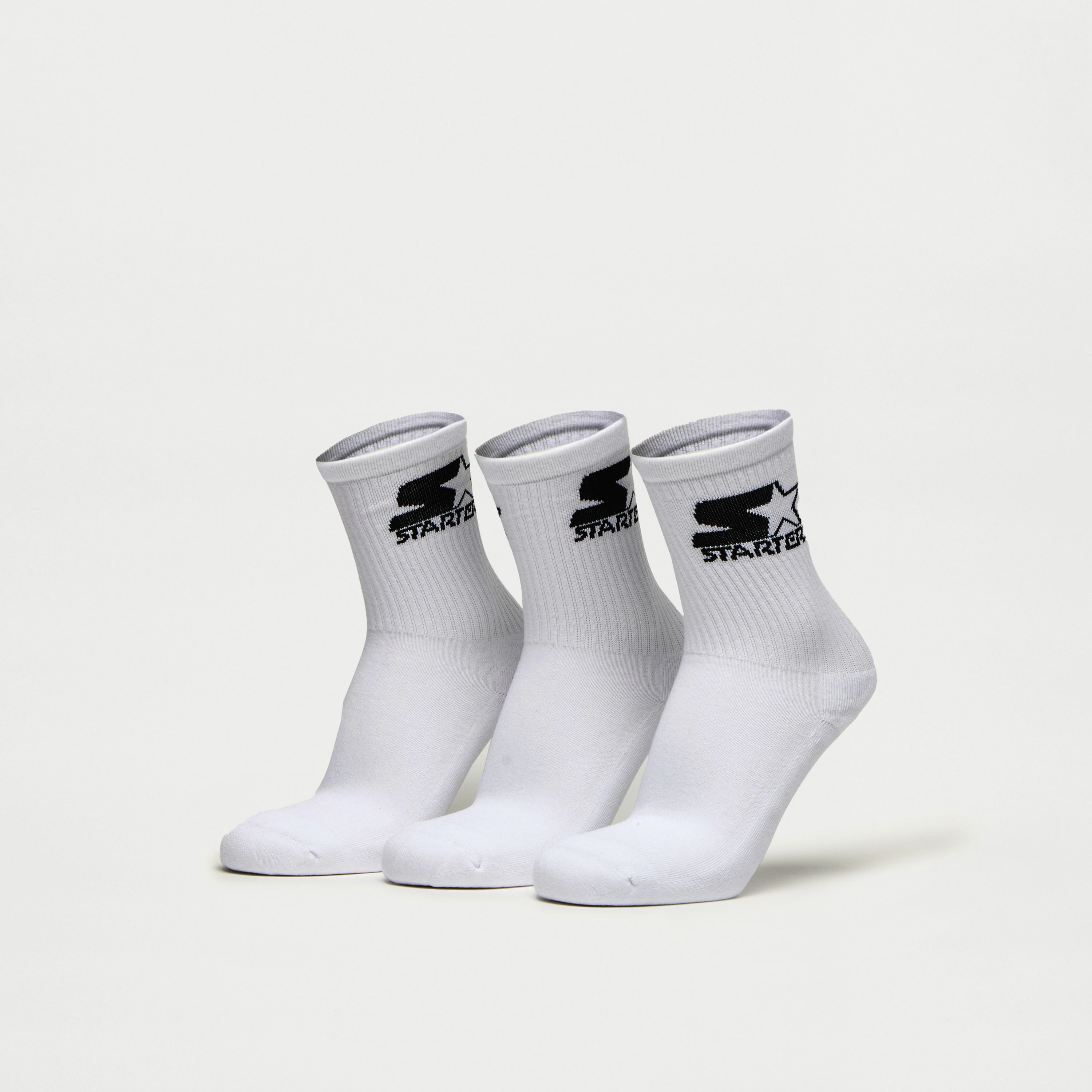 طقم جوارب 3 أزواج بطول ربلة الساق وشعار ستارتر-men-socks-image-1
