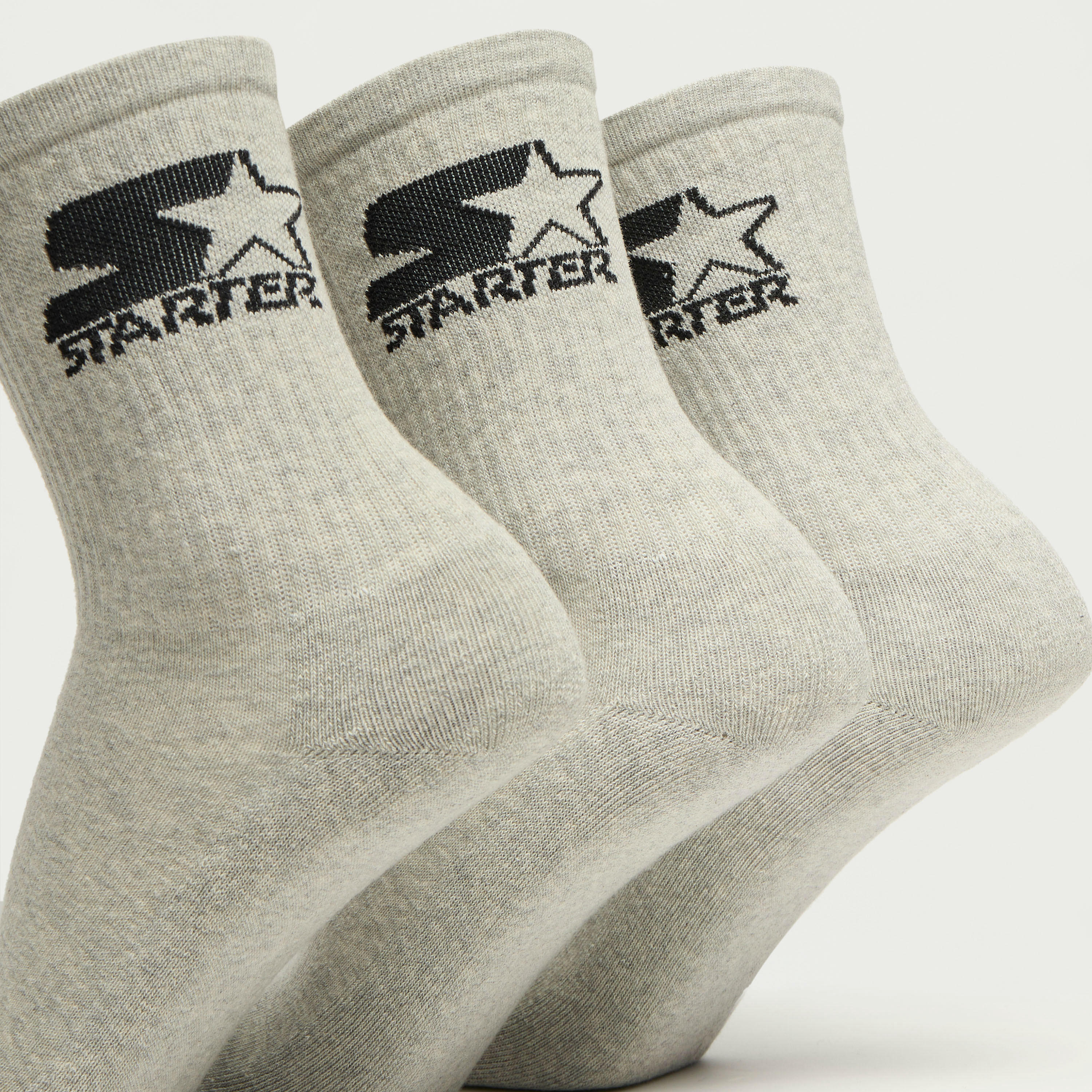 طقم جوارب 3 أزواج بطول ربلة الساق وشعار ستارتر-men-socks-image-3