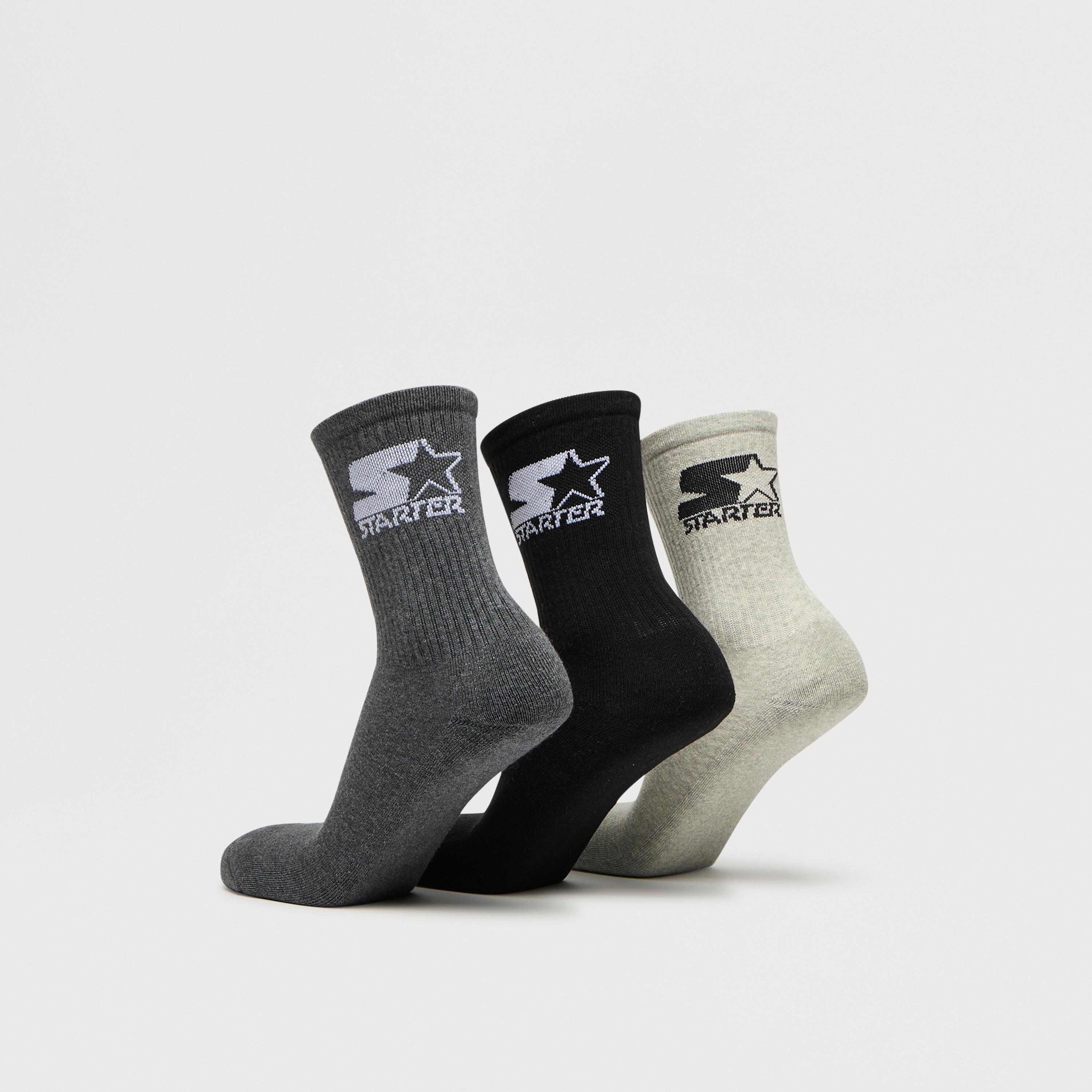 طقم جوارب 3 أزواج بطول متوسط وطبعات شعار من ستارتر-men-socks-image-3
