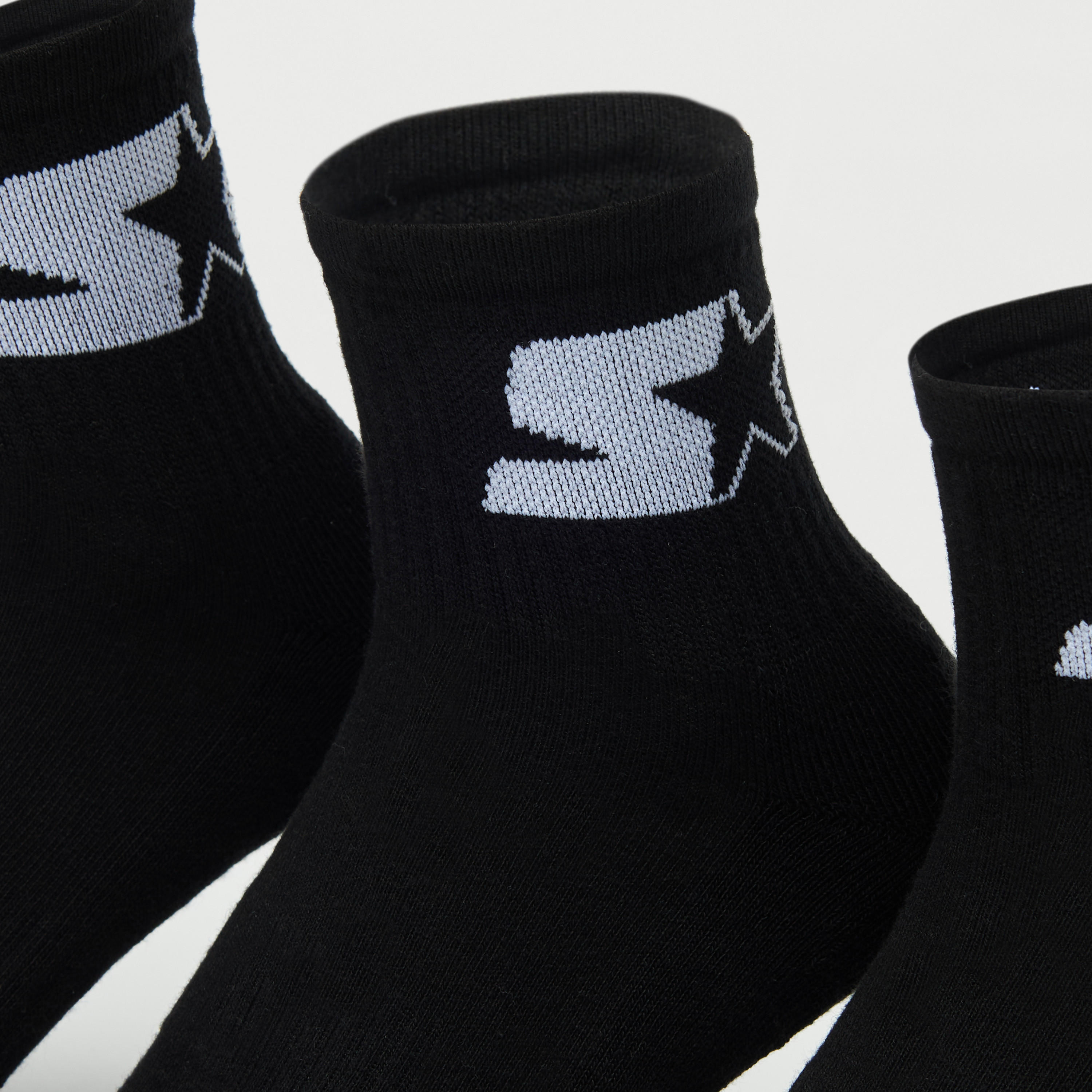طقم جوارب 3 أزواج بطول الكاحل بتفاصيل شعار من ستارتر-men-socks-image-2