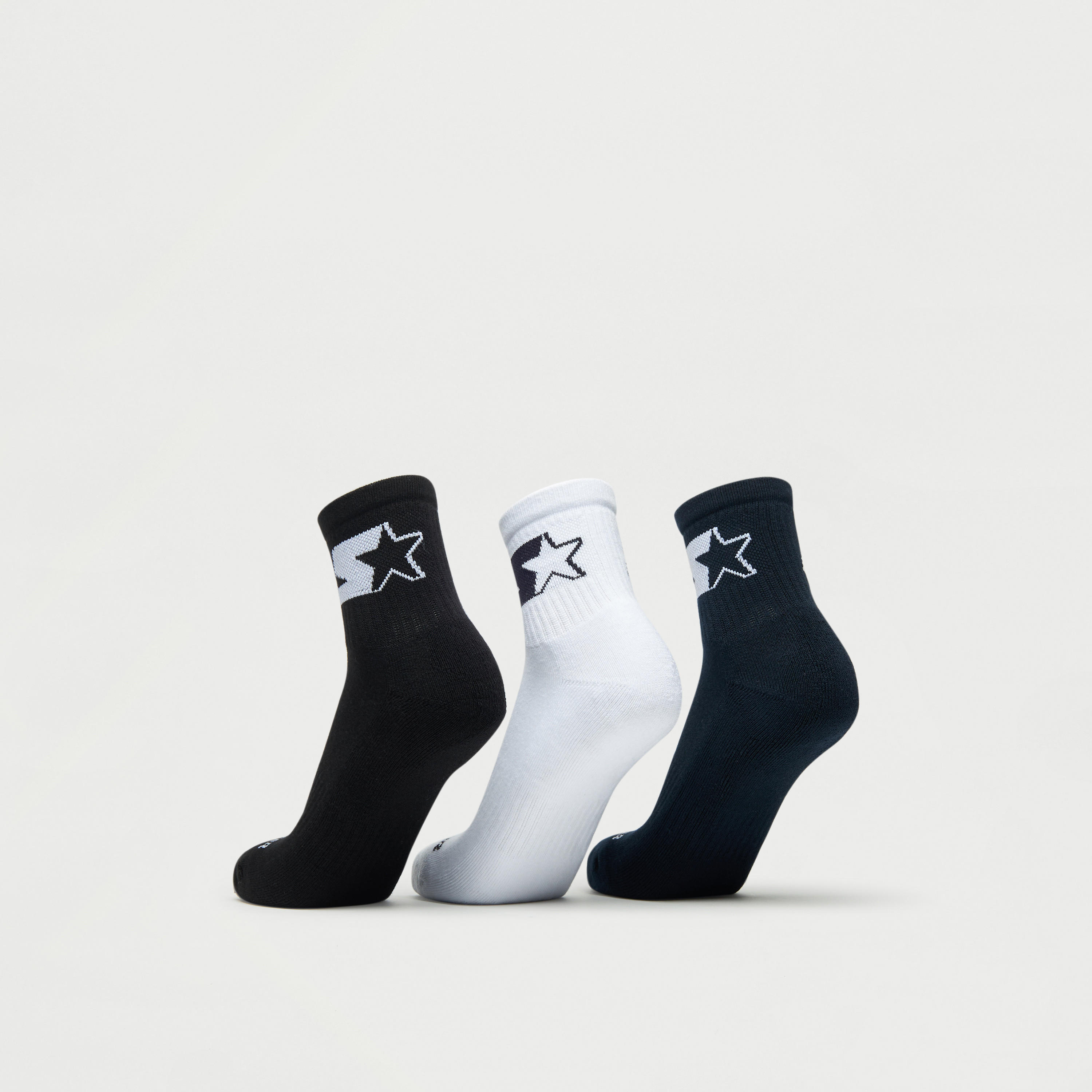 جوارب بطول الكاحل وتفاصيل شعار من ستارتر - طقم 3 أزواج-men-socks-image-3