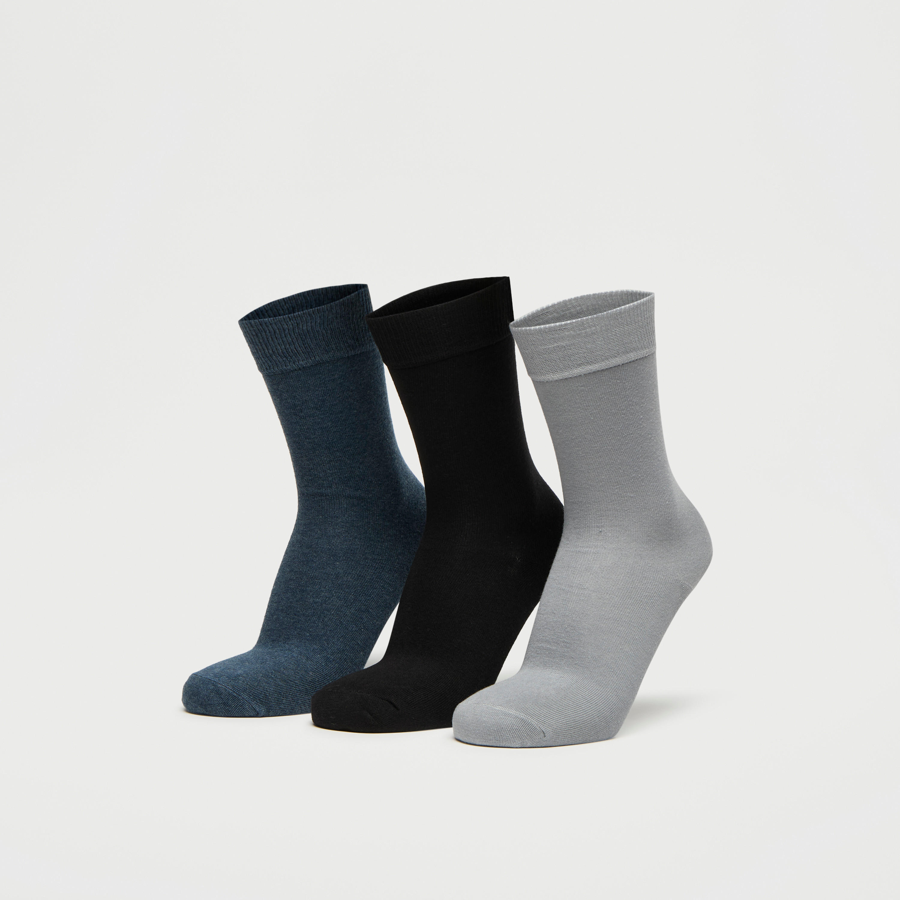 Set of 3 - Solid Crew Length Socks-men-socks-image-1