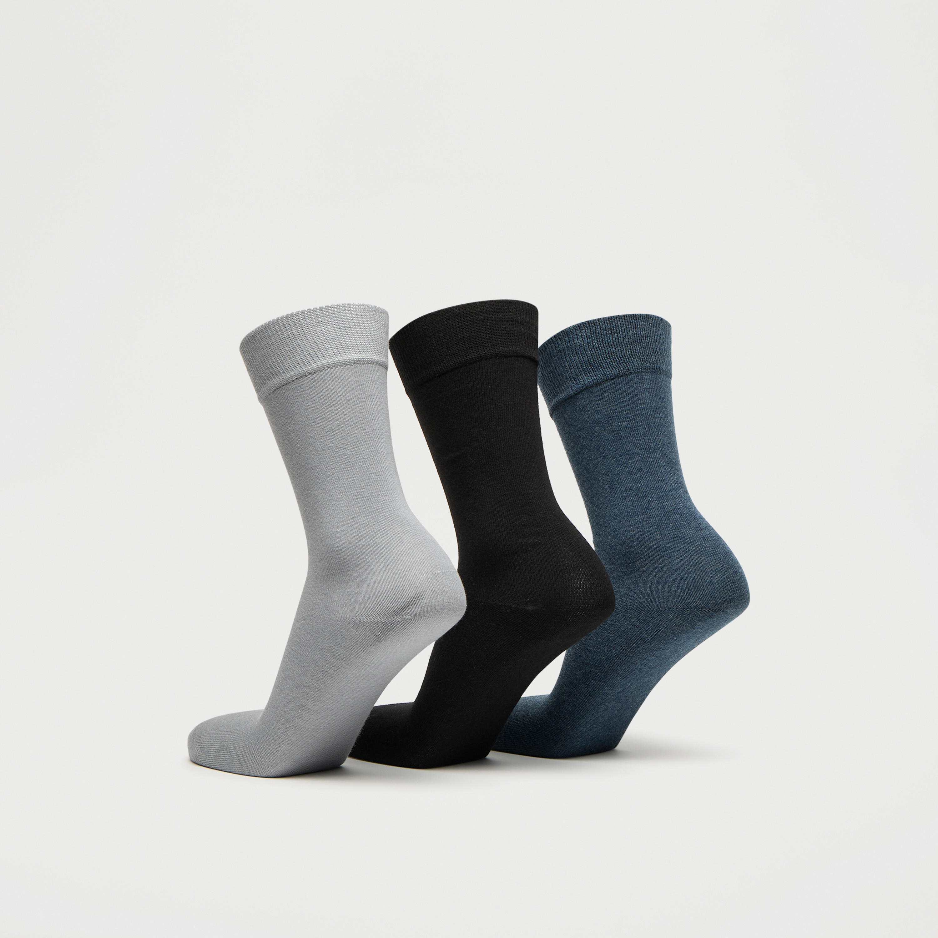Set of 3 - Solid Crew Length Socks-men-socks-image-3