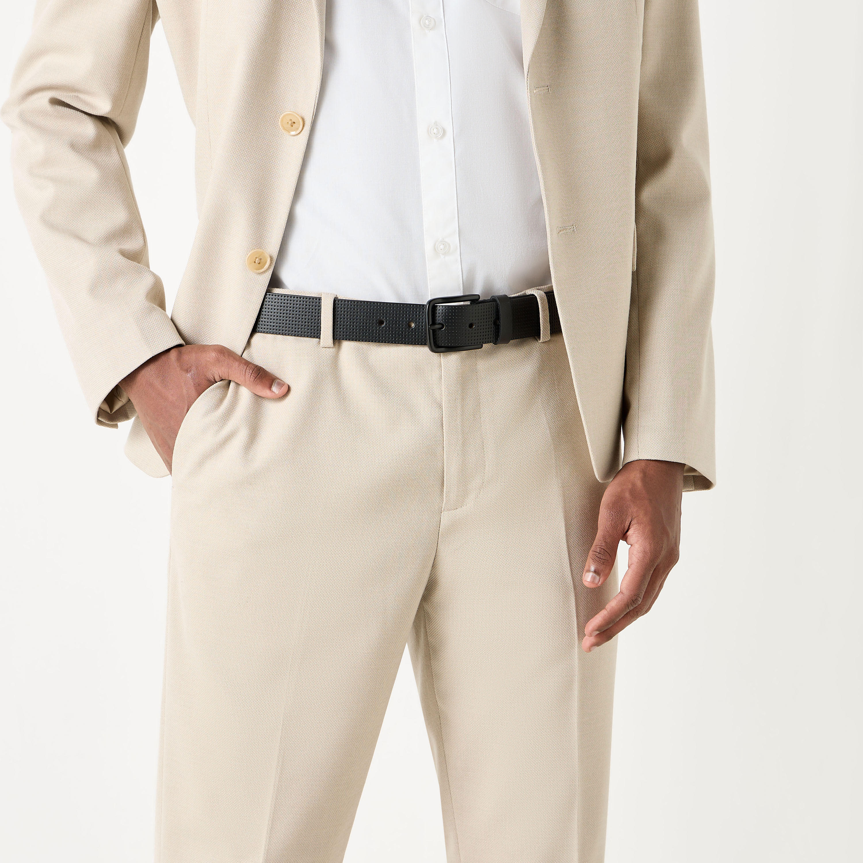 حزام جلد بارز الملمس بإبزيم إغلاق بدبوس-men-beltsandwallets-belts-image-4