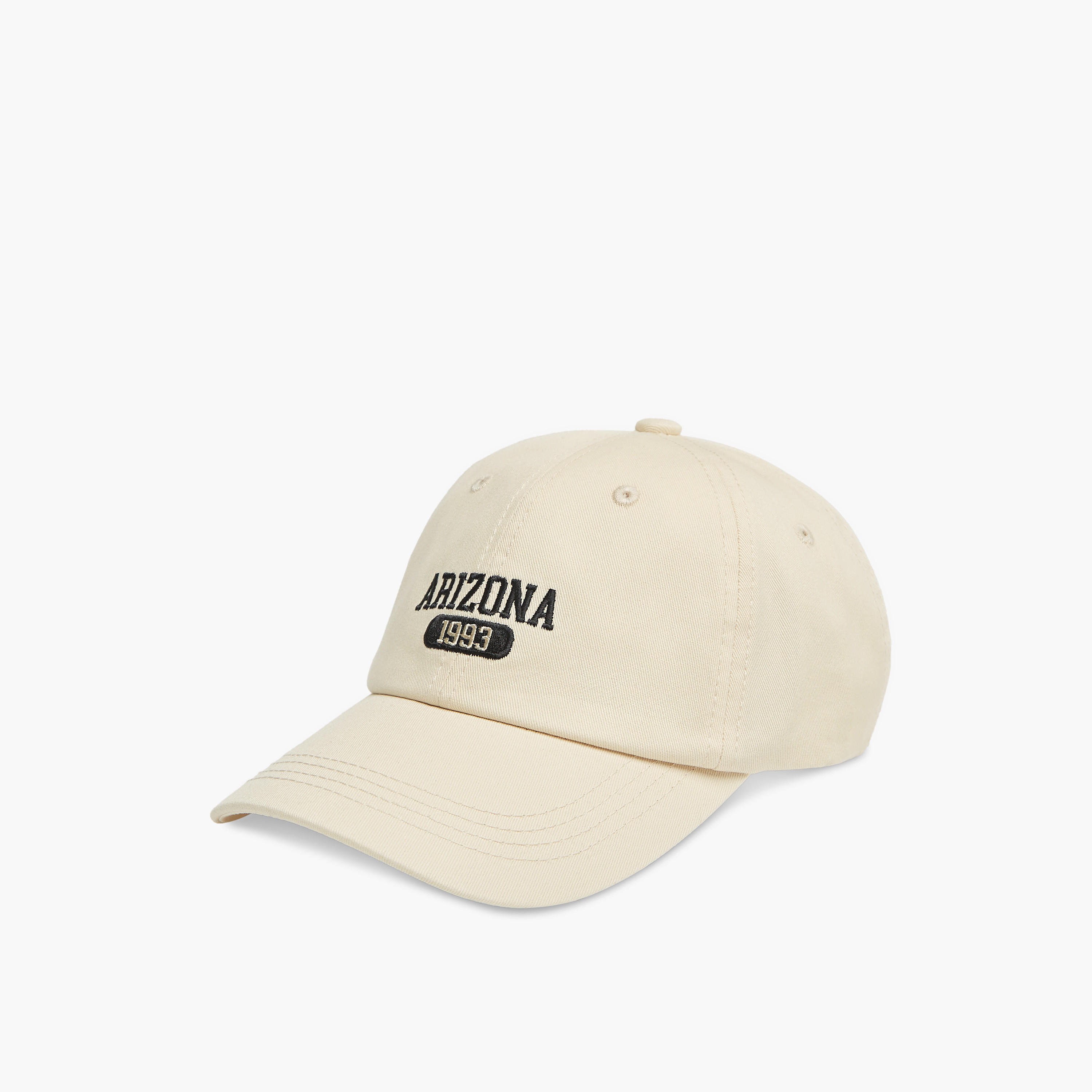Typographic Detail Cap with Buckled Strap Closure-men-caps-image-1