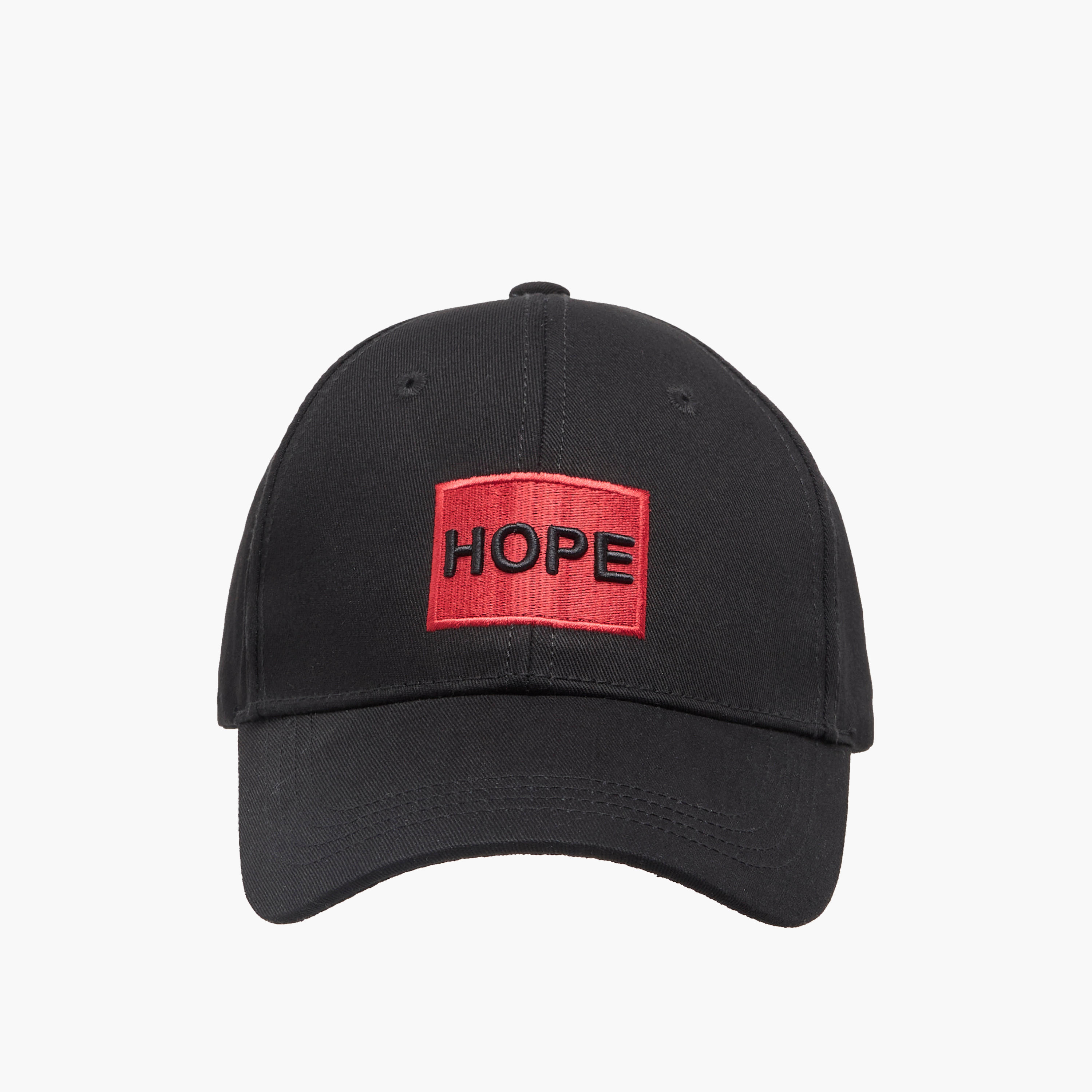 Embroidered Cap with Buckled Strap Closure-men-caps-image-1