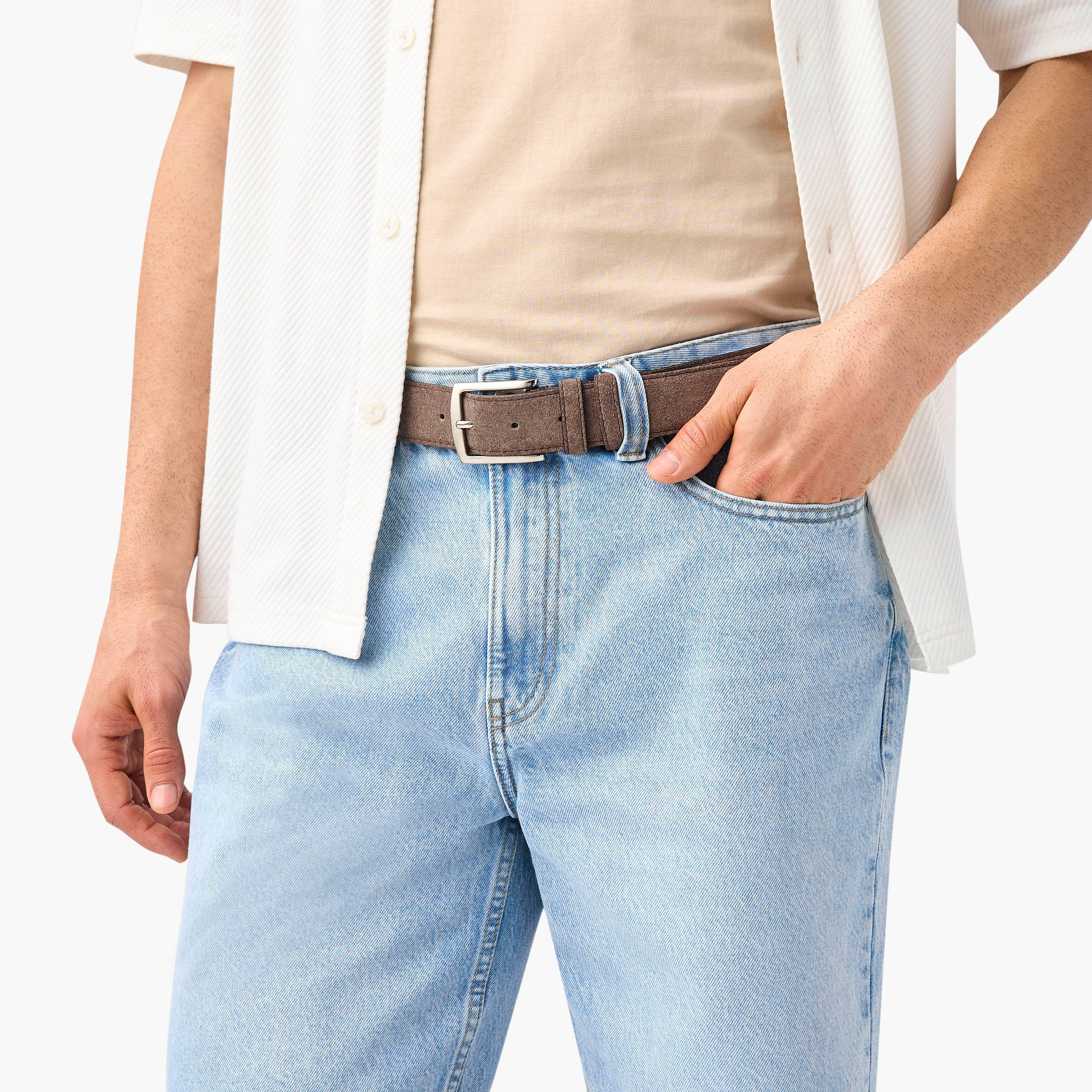 حزام جلد بارز الملمس بإبزيم إغلاق بدبوس-men-beltsandwallets-belts-image-5