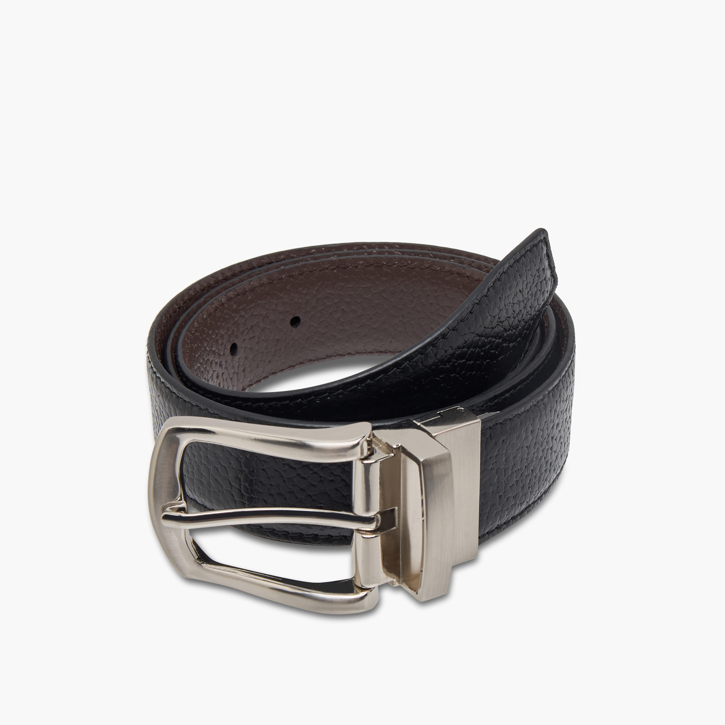 حزام جلد بارز الملمس على الوجهين بإبزيم بدبوس إغلاق-men-beltsandwallets-belts-image-5