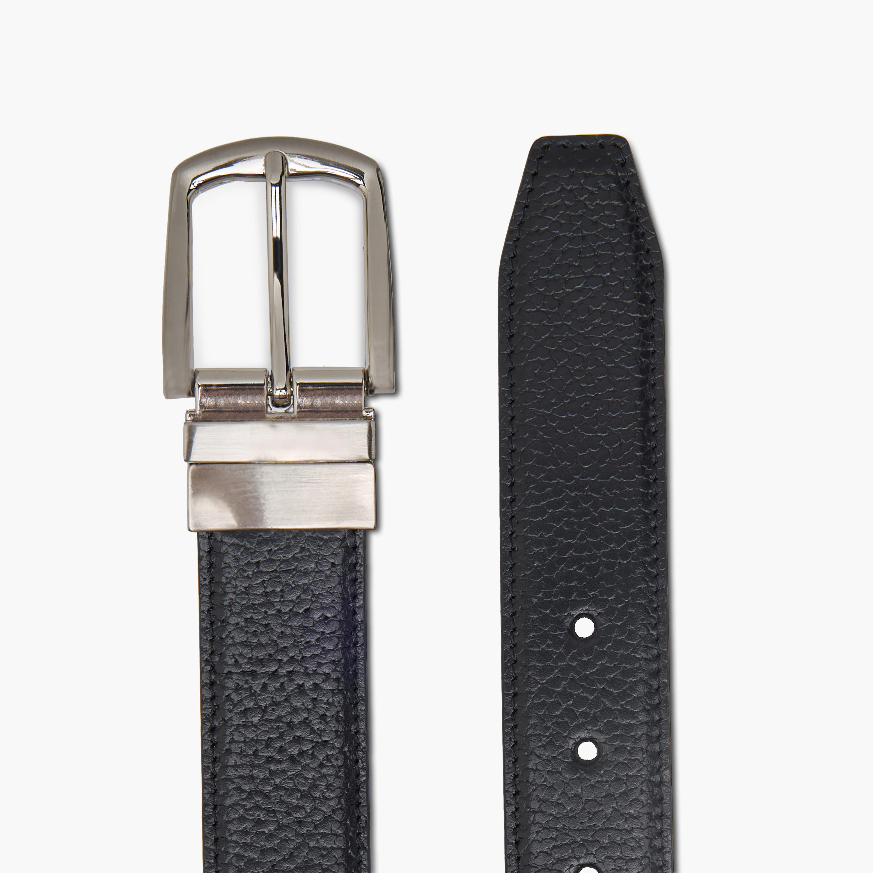 حزام جلد بارز الملمس على الوجهين بإبزيم بدبوس إغلاق-men-beltsandwallets-belts-image-4
