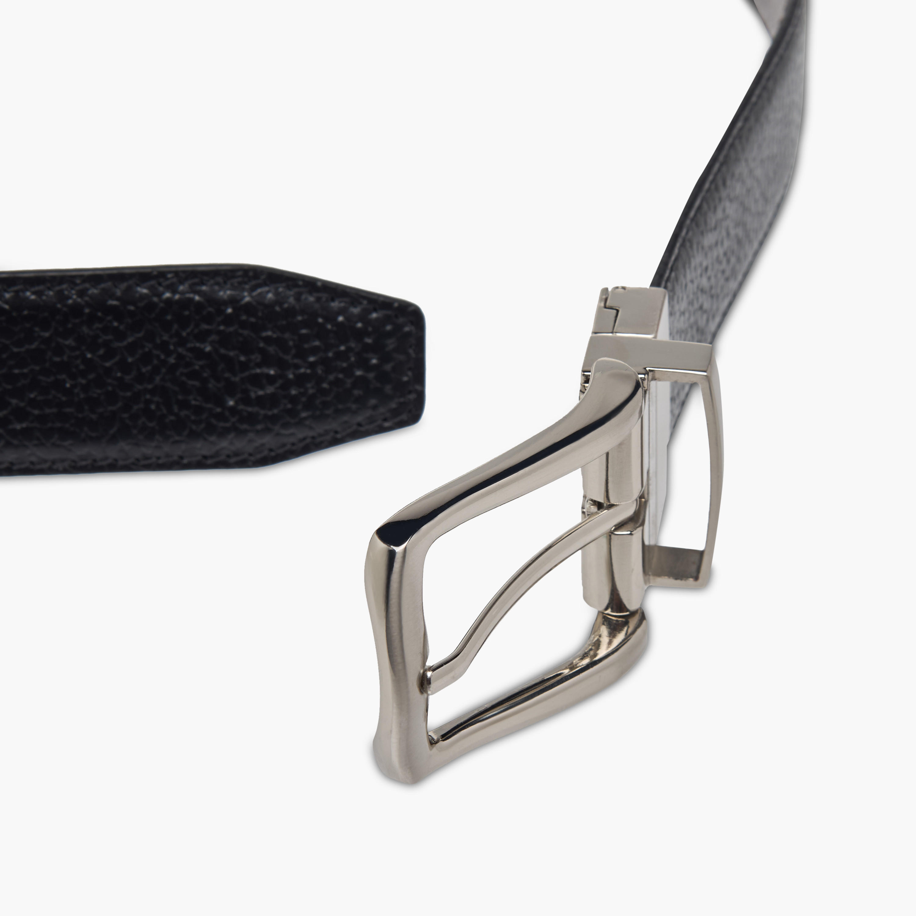 حزام جلد بارز الملمس على الوجهين بإبزيم بدبوس إغلاق-men-beltsandwallets-belts-image-1