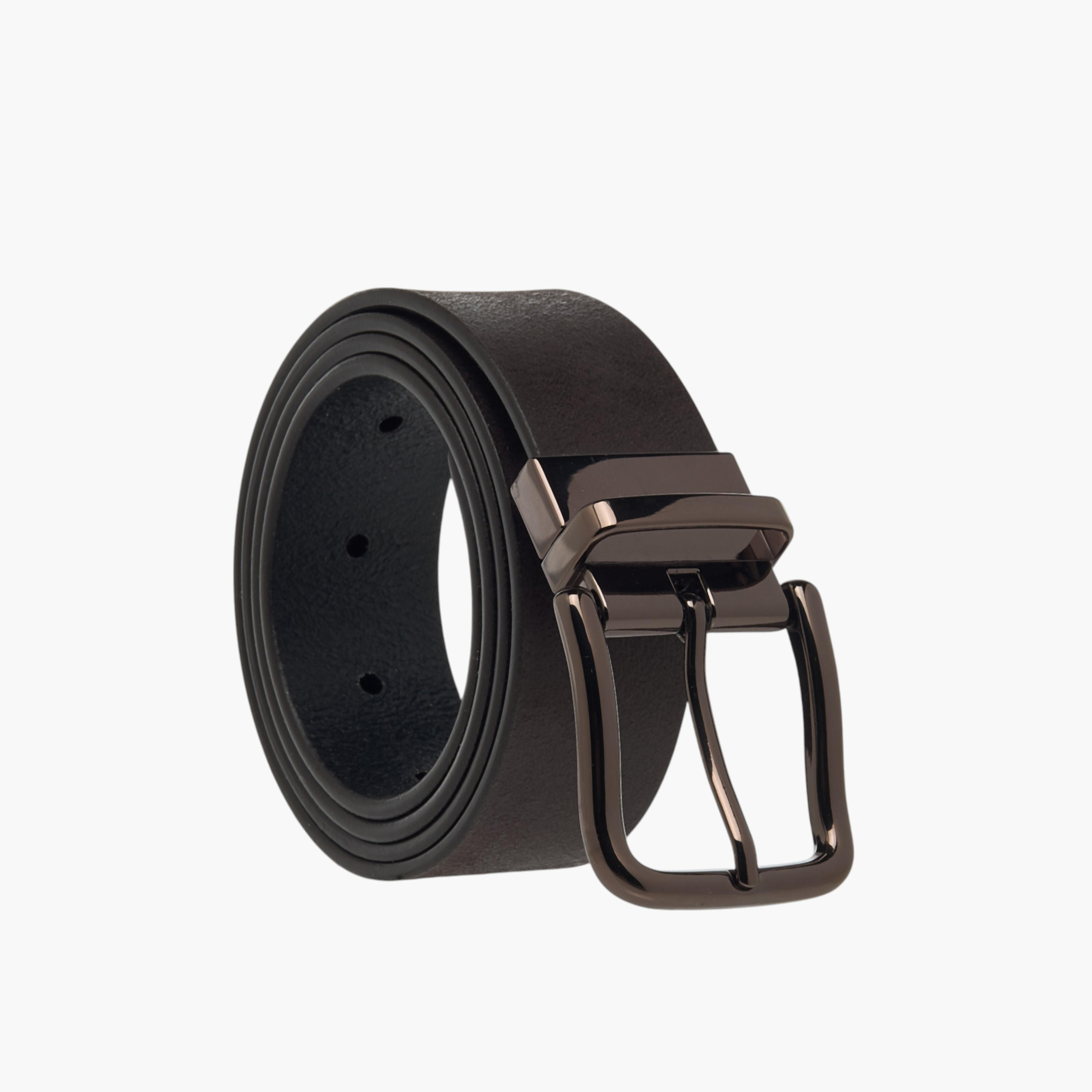حزام جلد بارز الملمس بإبزيم بدبوس للإغلاق-men-beltsandwallets-belts-image-1