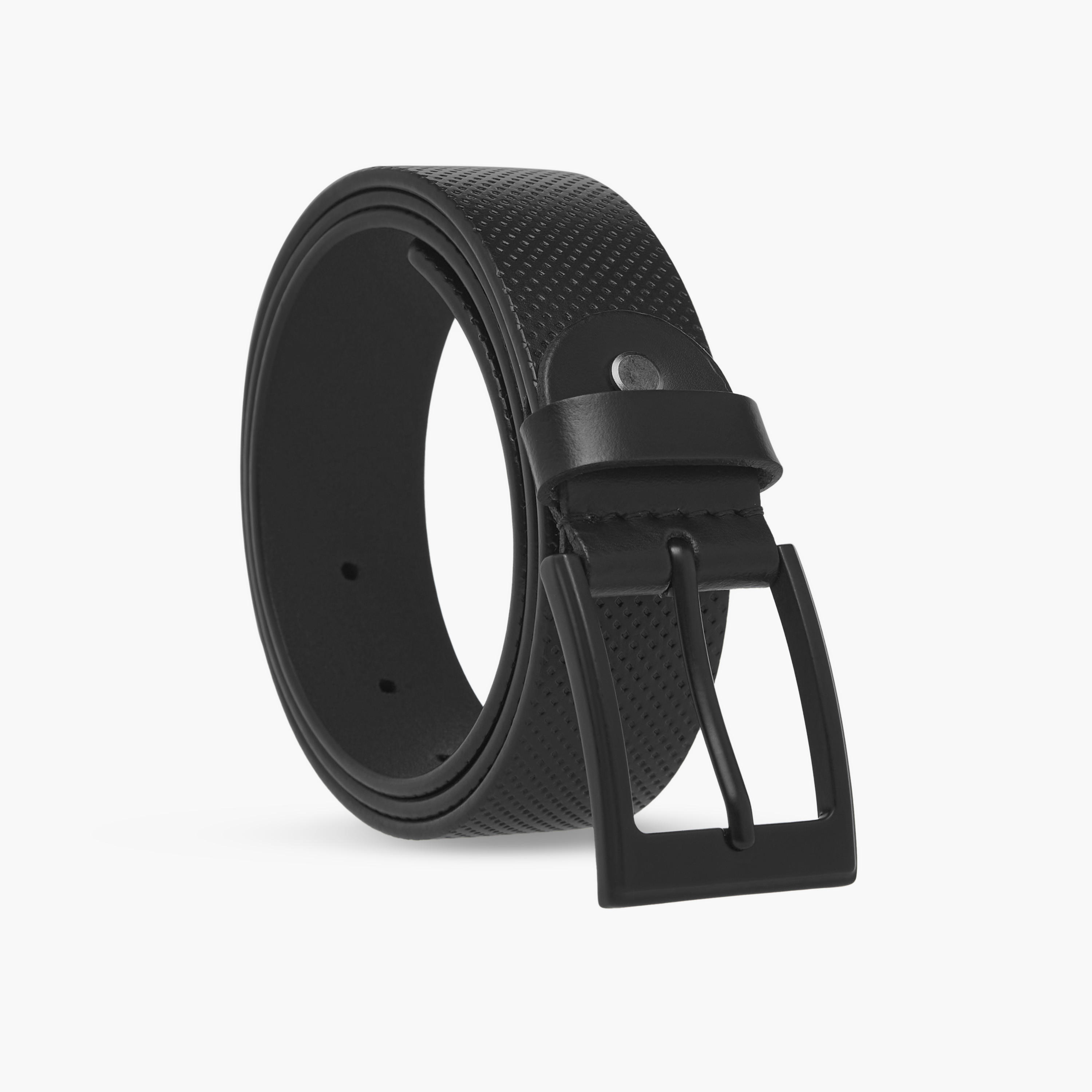 حزام جلد بارز الملمس بإبزيم للإغلاق-men-beltsandwallets-belts-image-1