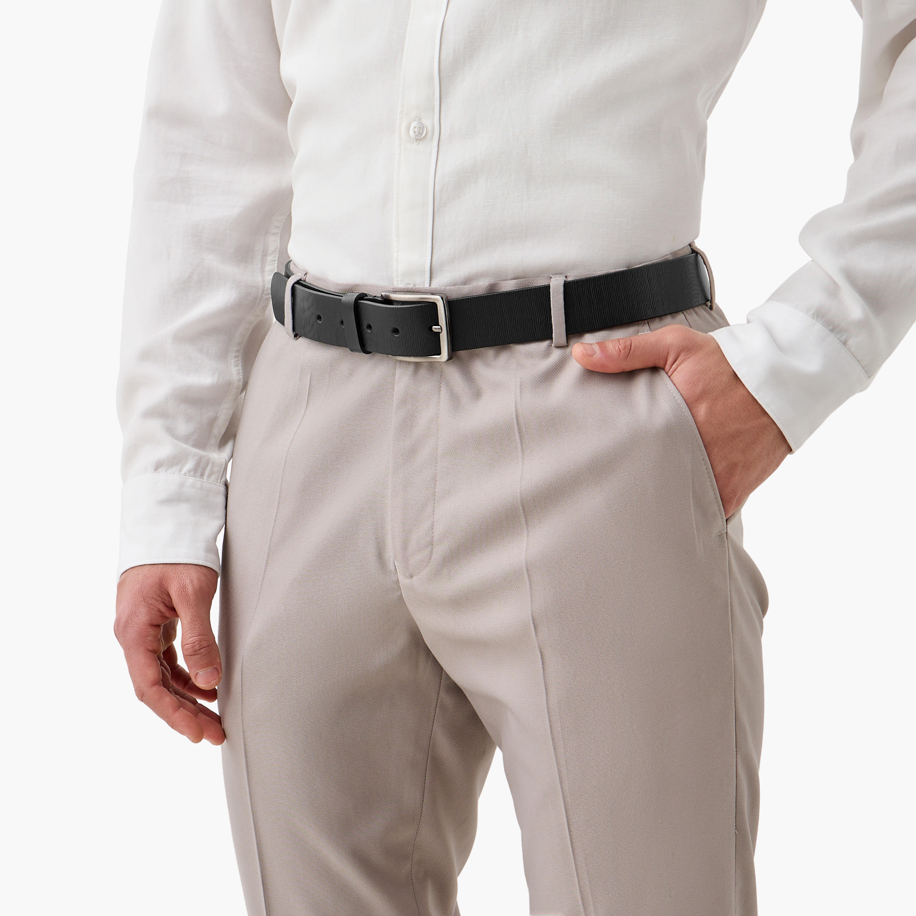 حزام جلد بارز الملمس بإبزيم للإغلاق-men-beltsandwallets-belts-image-2