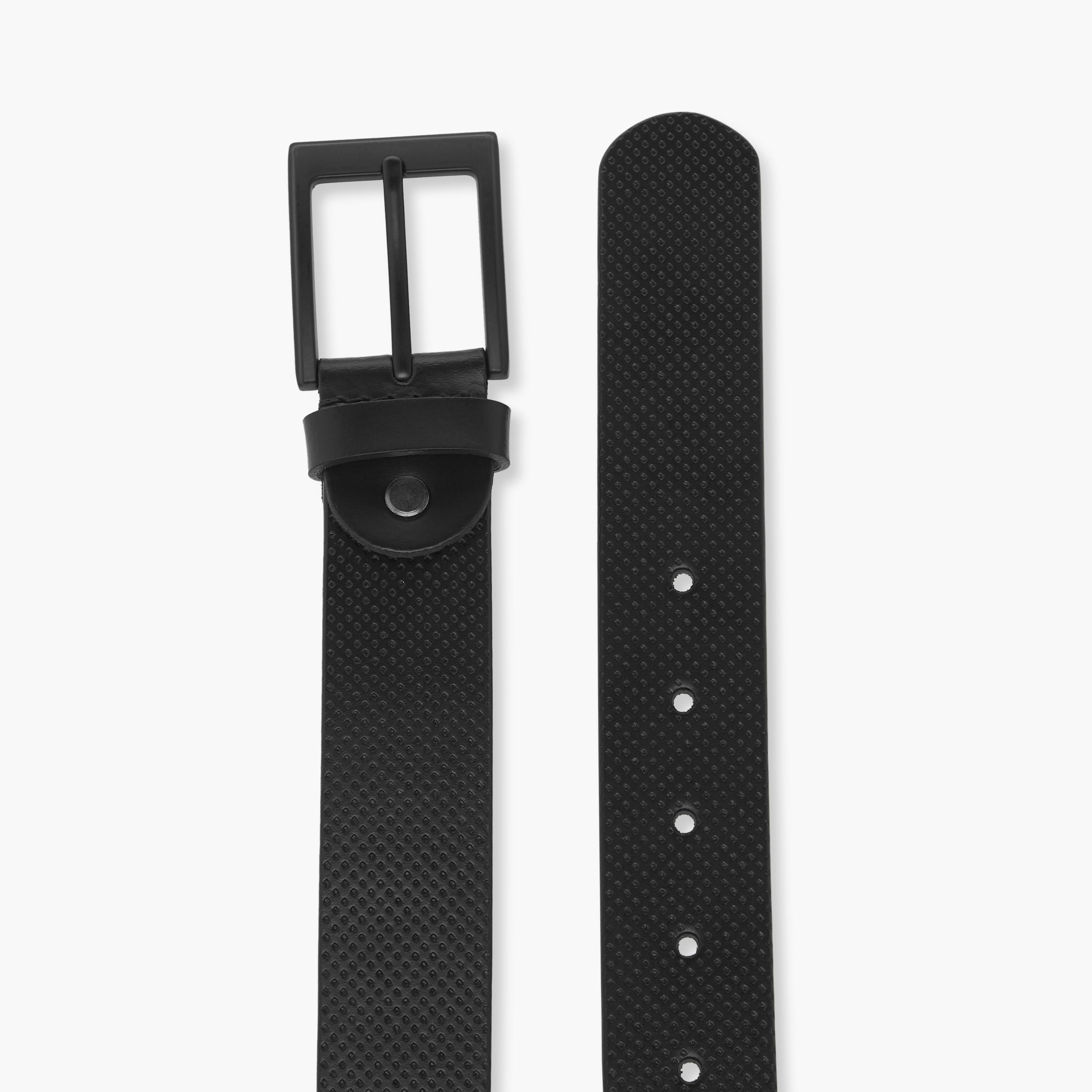 حزام جلد بارز الملمس بإبزيم للإغلاق-men-beltsandwallets-belts-image-5