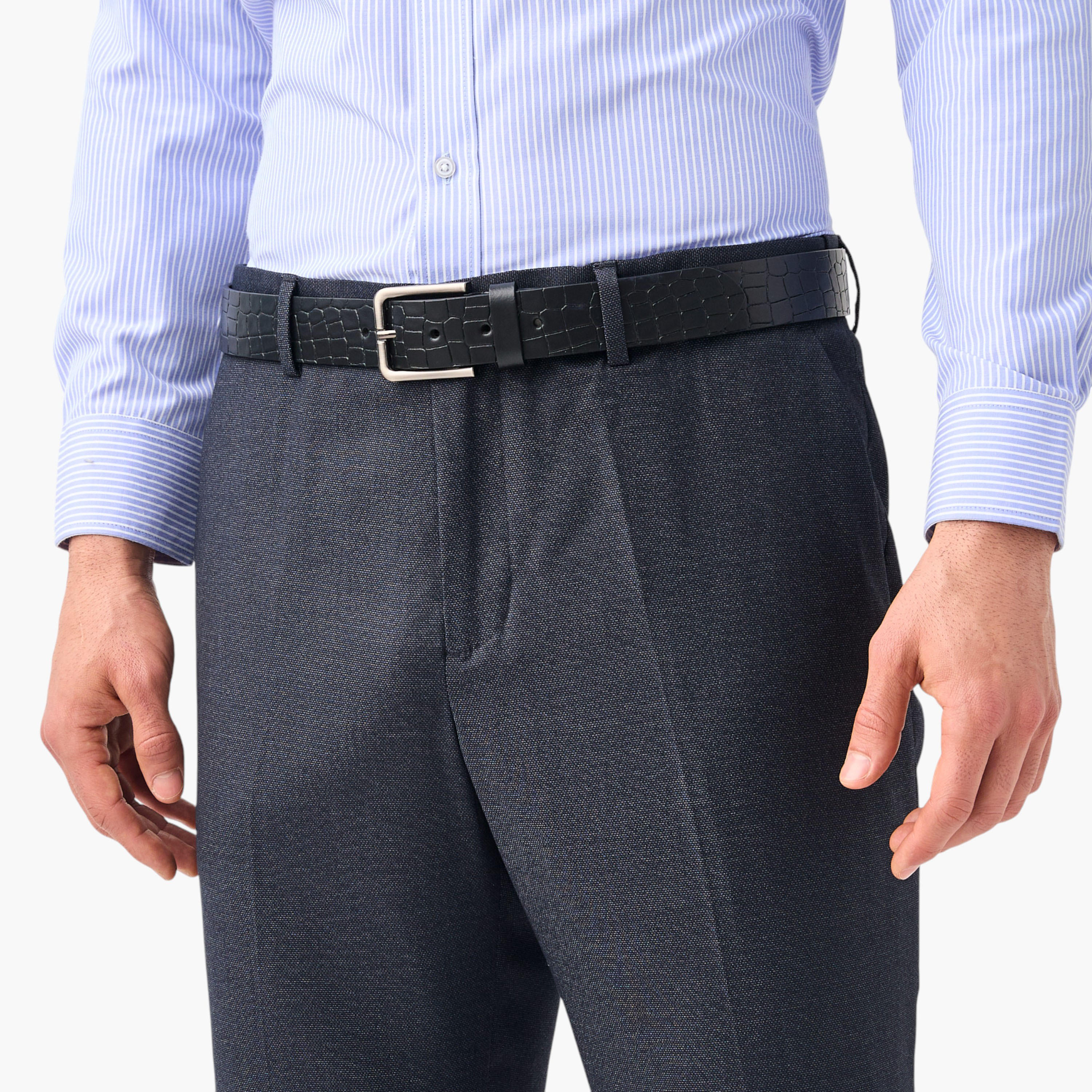 حزام جلد بارز الملمس بمشبك دبوس للإغلاق-men-beltsandwallets-belts-image-2