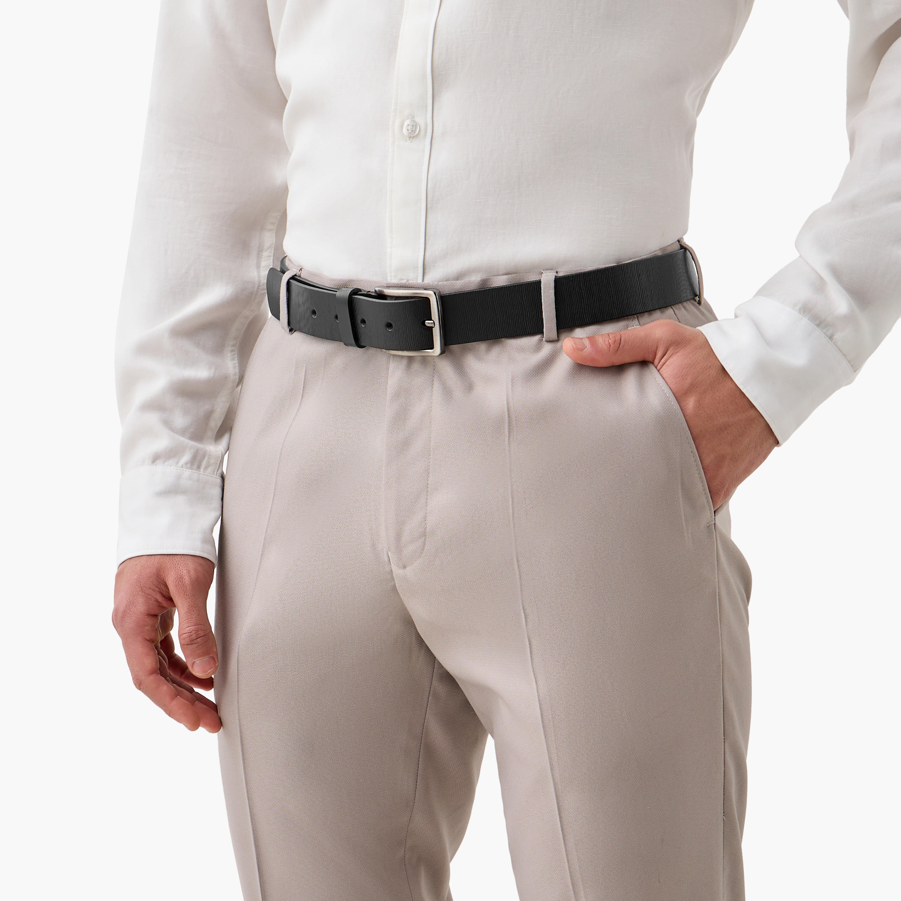 حزام جلد بارز الملمس بإبزيم إغلاق-men-beltsandwallets-belts-image-2