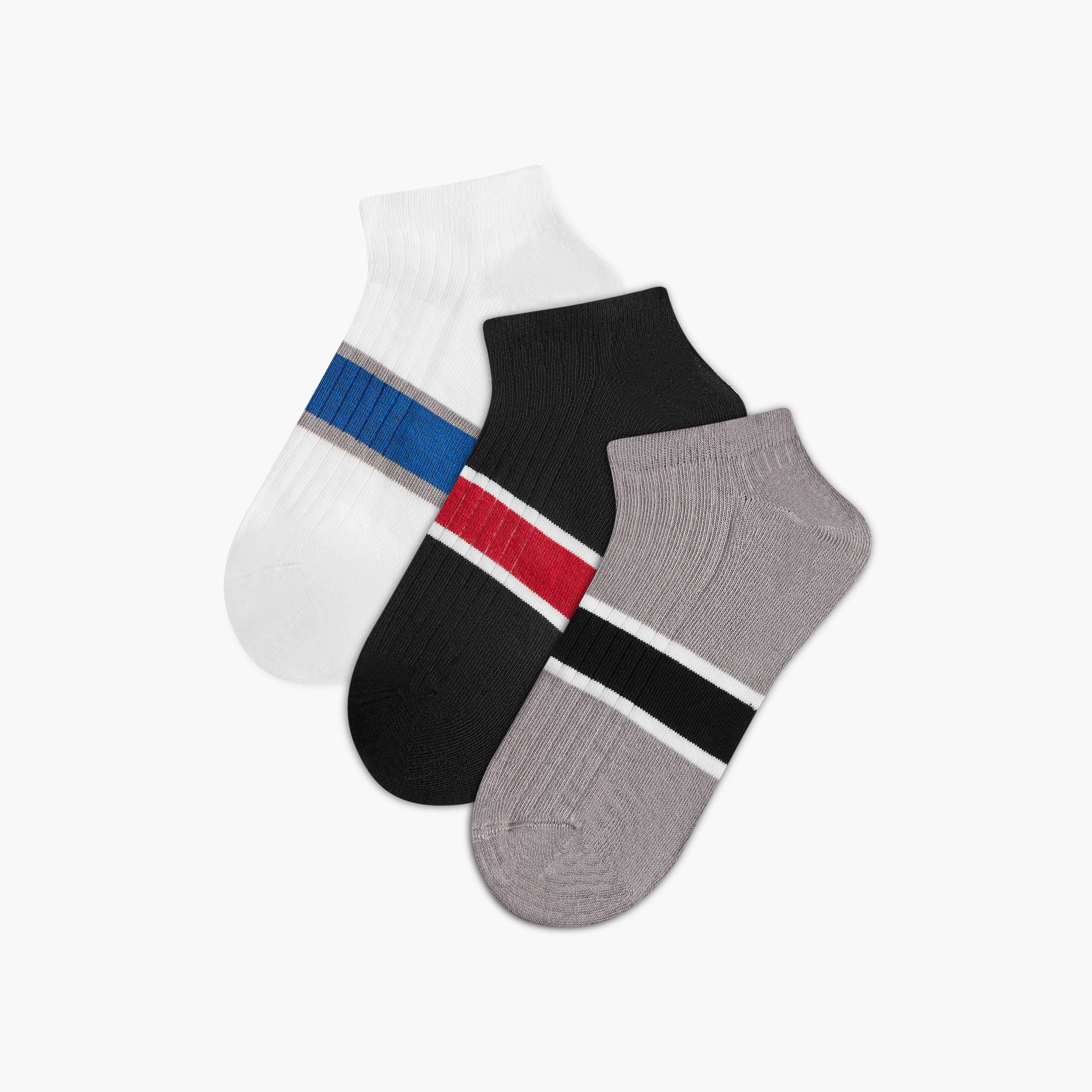 طقم جوارب طول الكاحل 3 أزواج بطبعات-men-socks-image-1