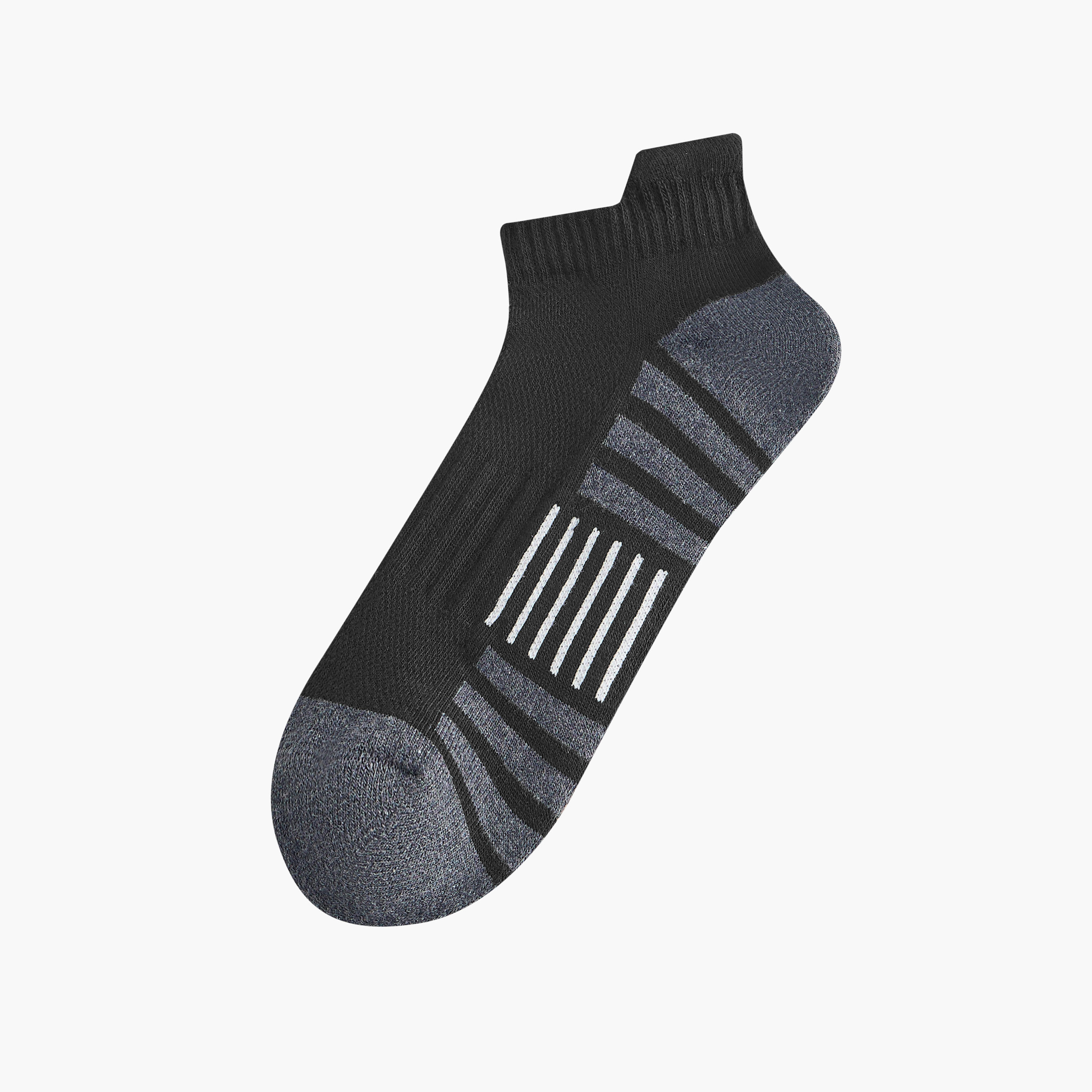 طقم جوارب 3 أزواج نصف تيري بطول الكاحل وطبعات-men-socks-image-2
