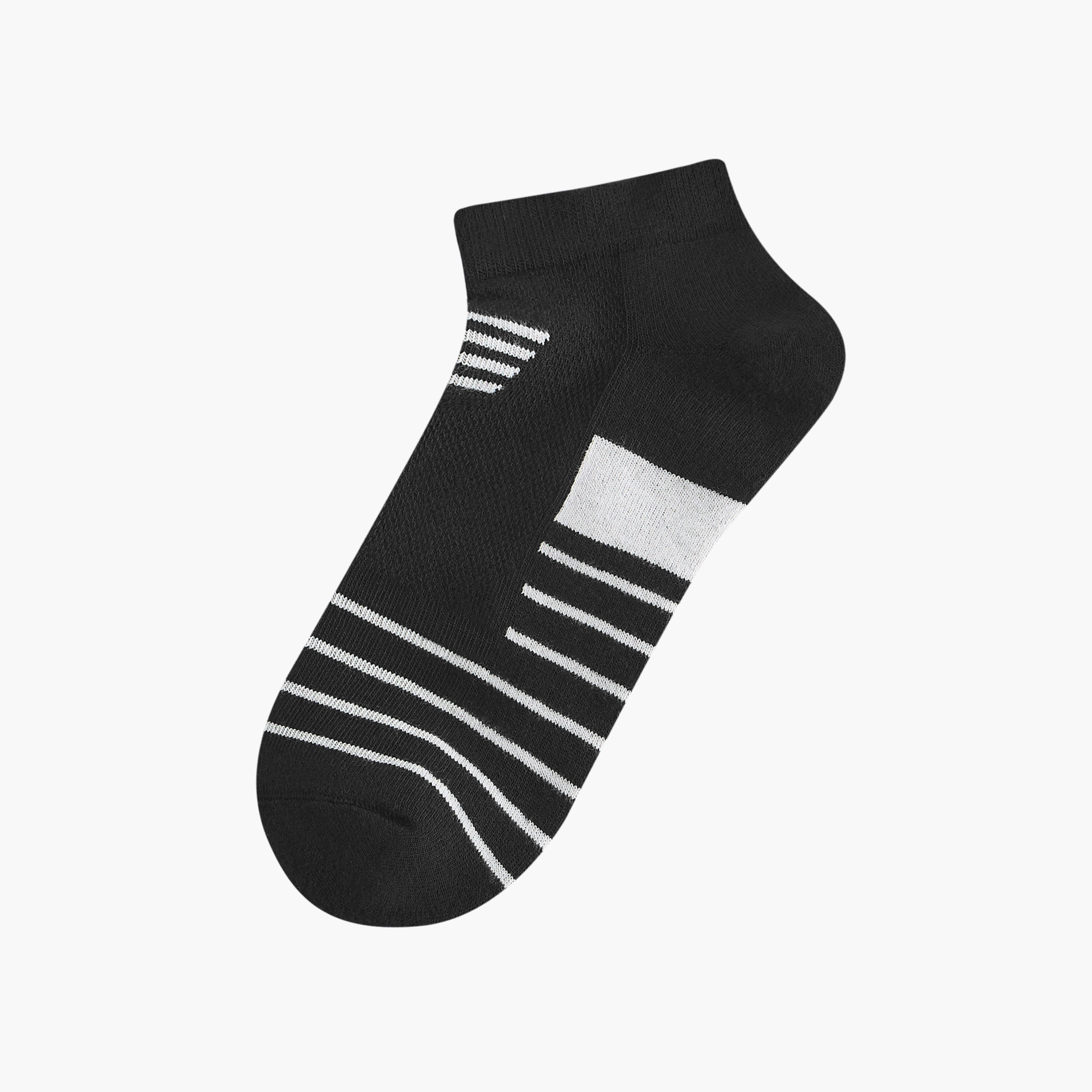 طقم جوارب 3 أزواج نصف تيري مخططة بطول الكاحل-men-socks-image-2