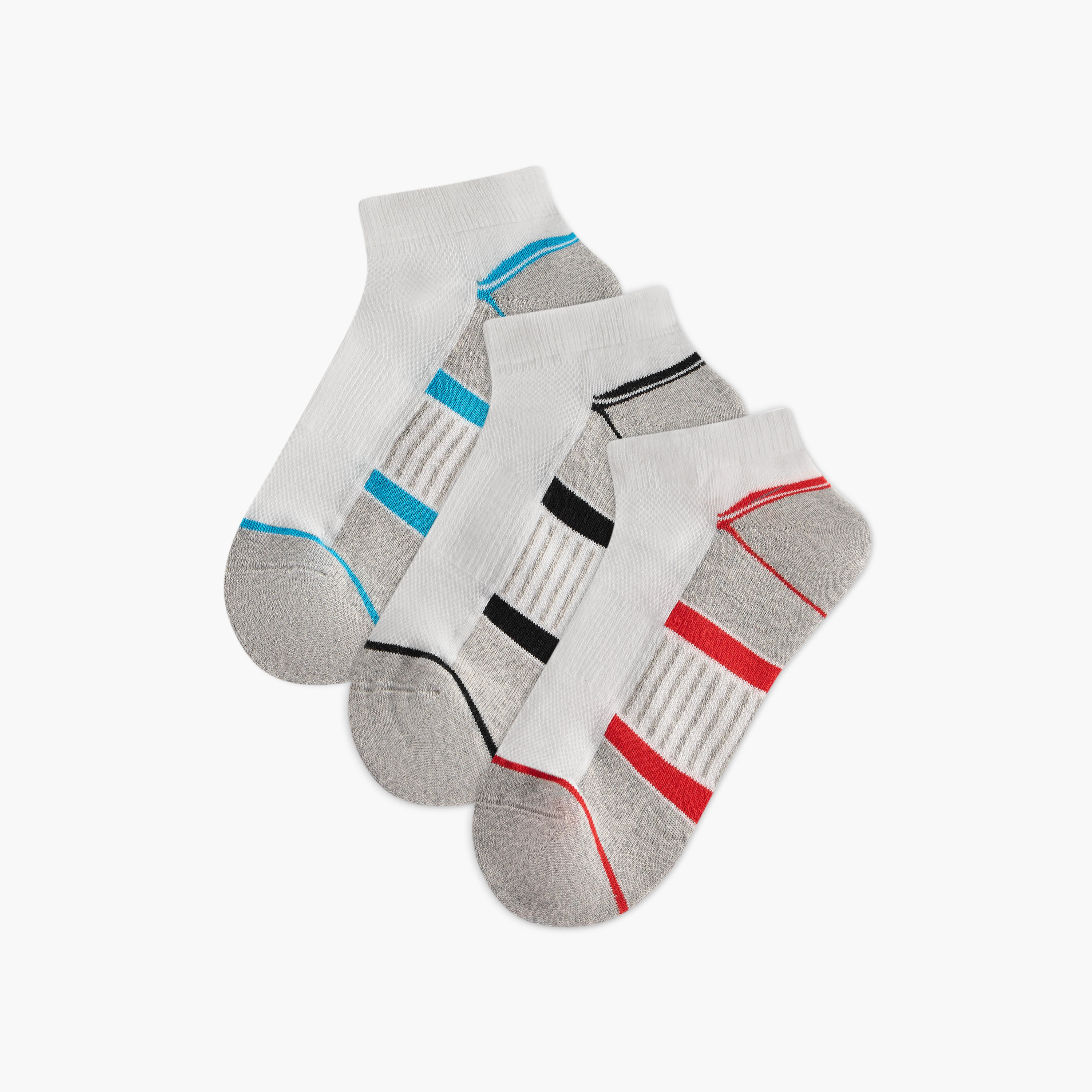 طقم جوارب طول الكاحل 3 أزواج بطبعات-men-socks-image-1