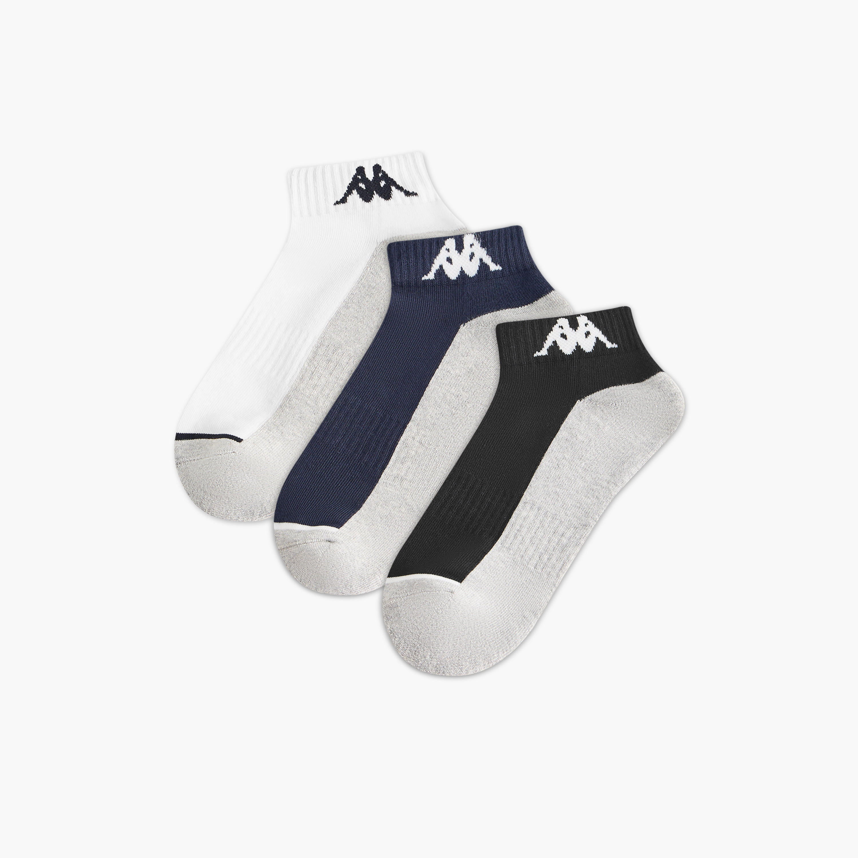 طقم جوارب 3 أزواج بطول الكاحل وقوالب ملونة من كابا-men-socks-image-1