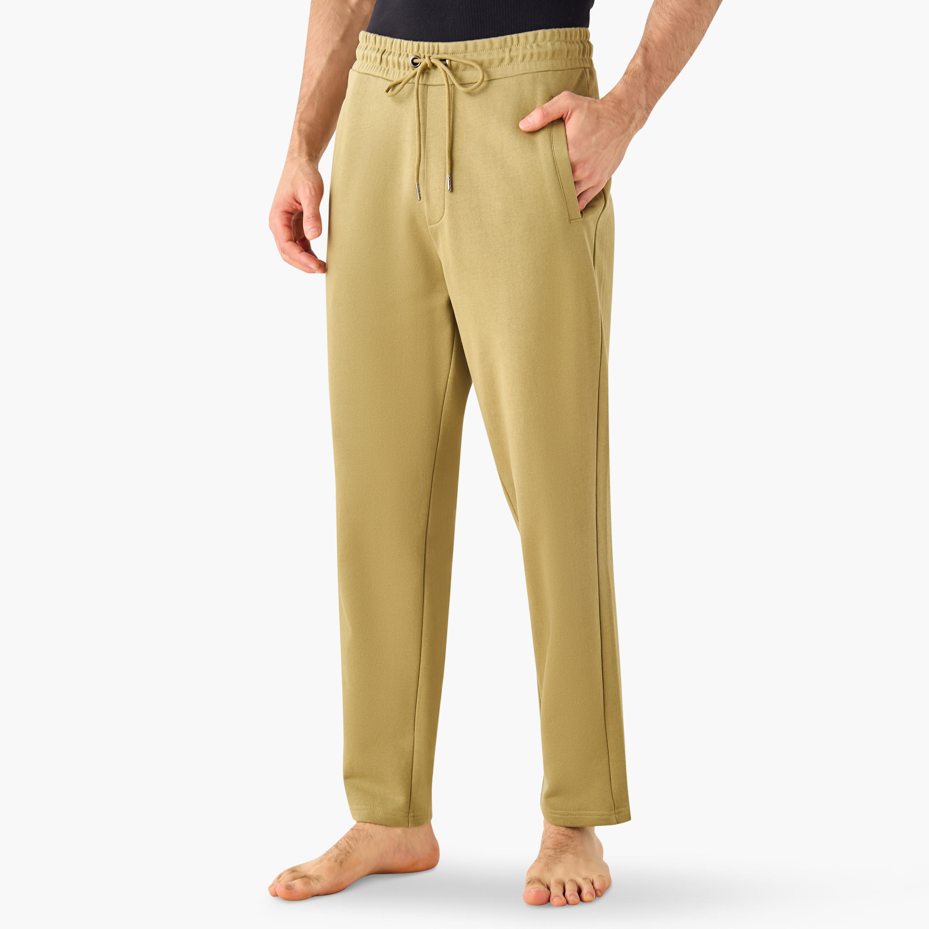 بنطلون بيجاما بحزام خصر مطاطي وجيوب-men-clothing-nightwear-pyjamaandshorts-image-1