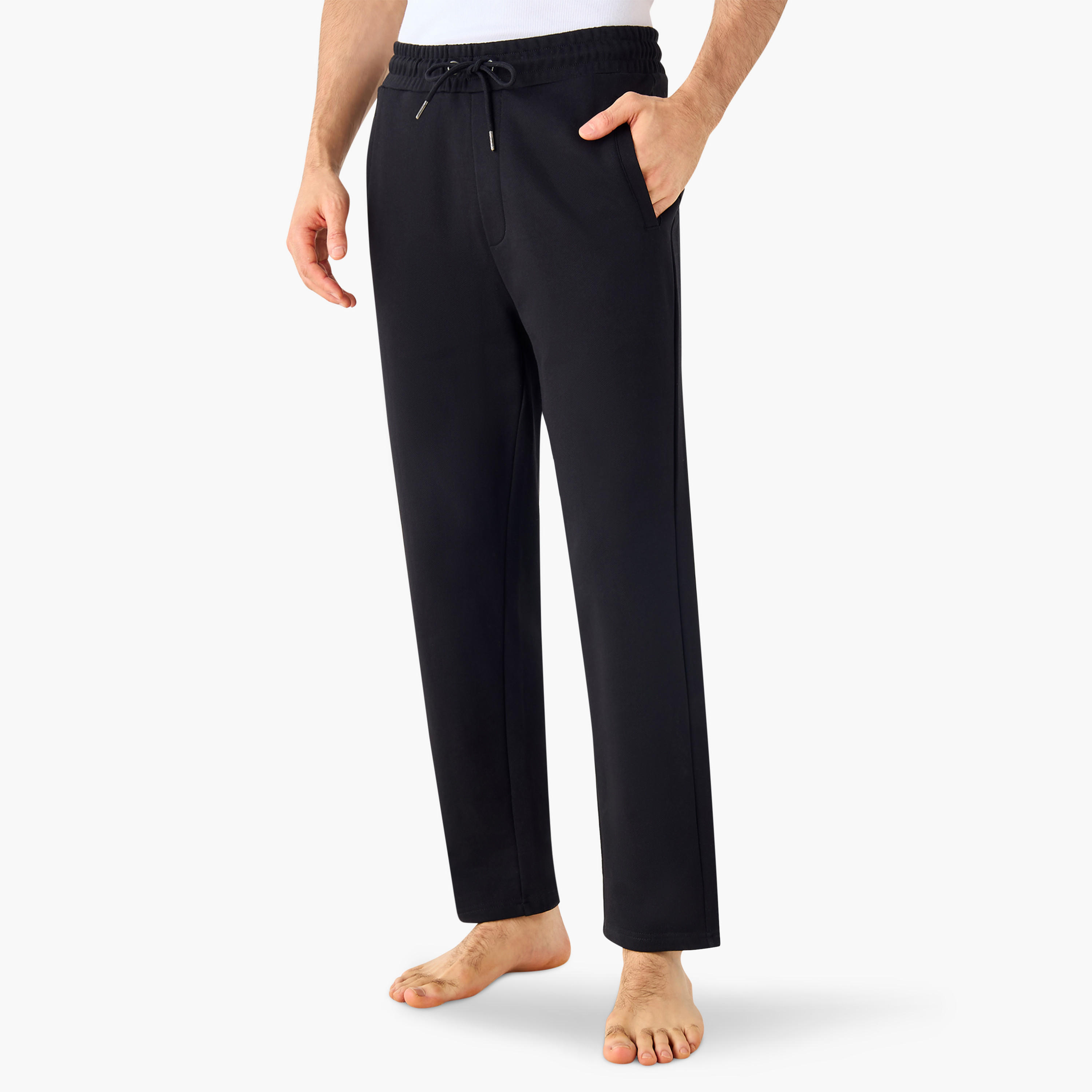 بنطلون بيجاما بحزام خصر مطاطي وجيوب-men-clothing-nightwear-pyjamaandshorts-image-5