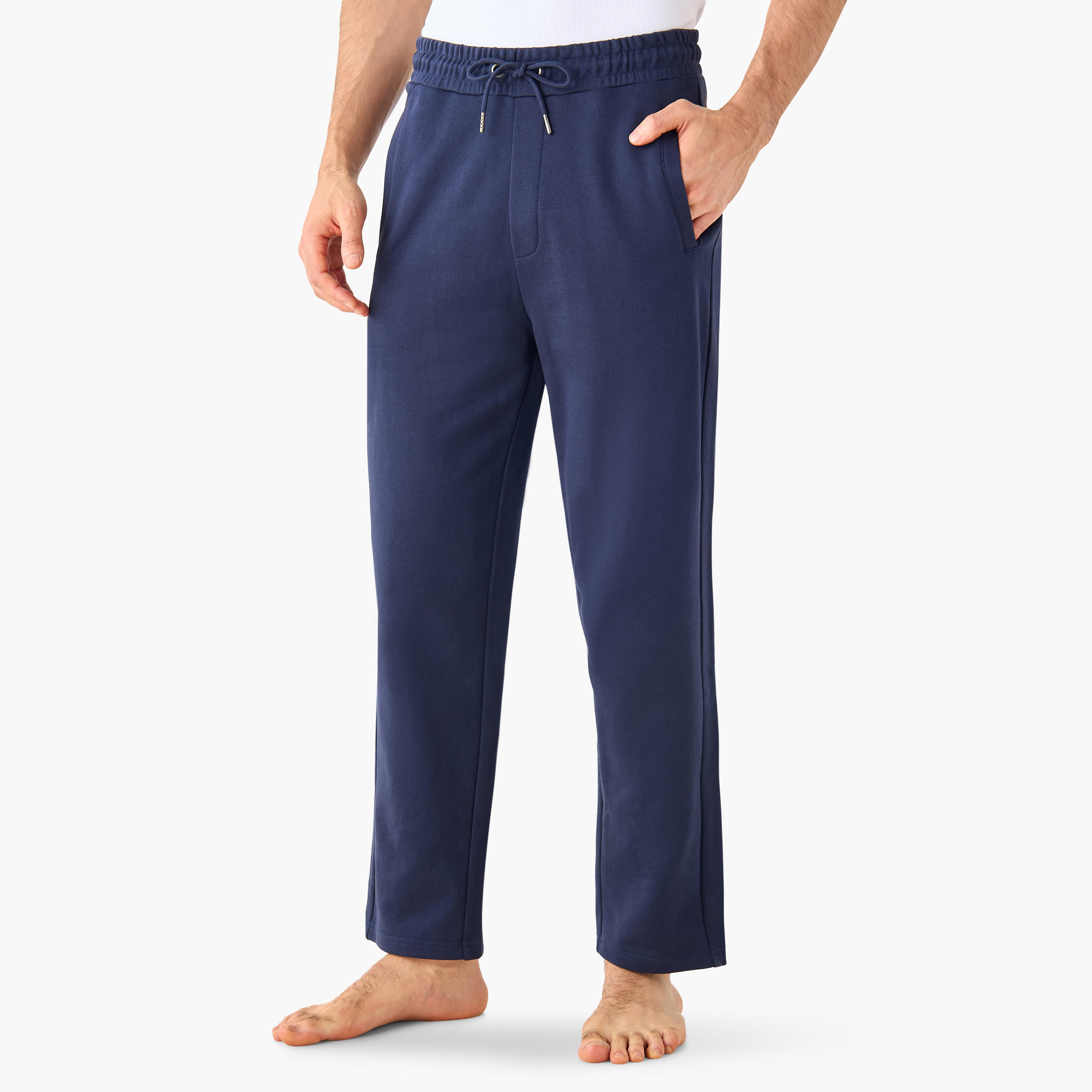 بنطلون بيجاما بحزام خصر مطاطي وجيوب-men-clothing-nightwear-pyjamaandshorts-image-9