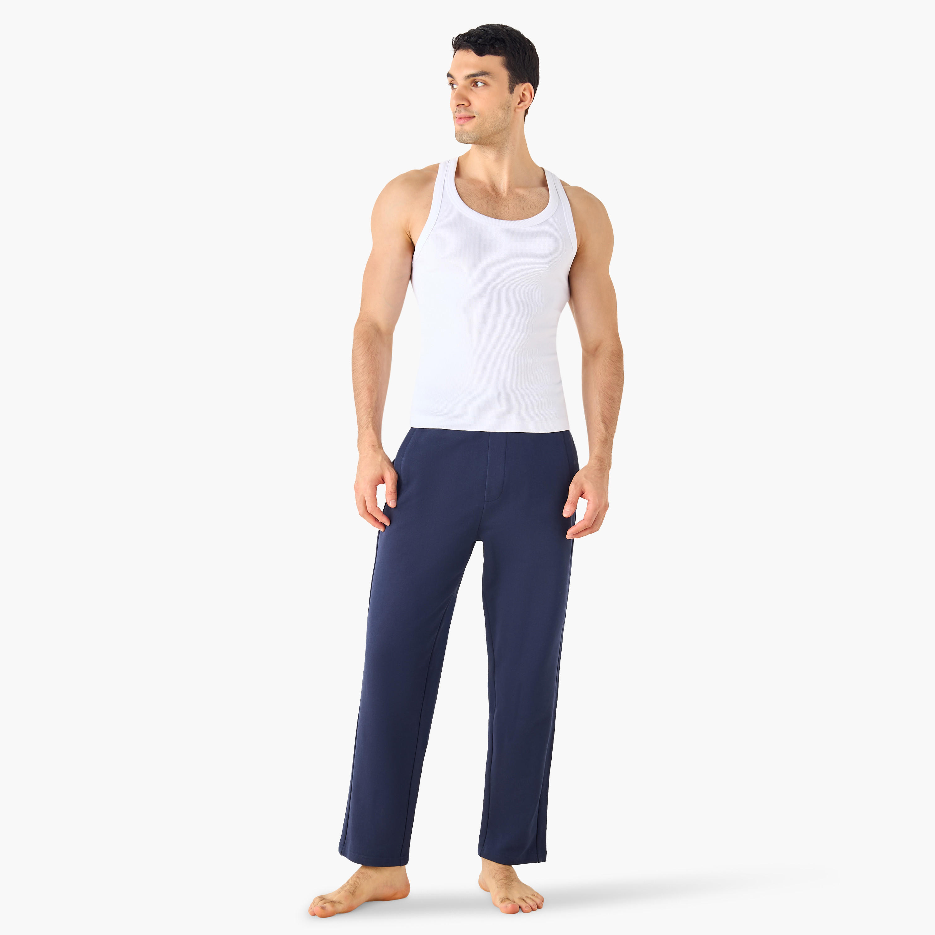 بنطلون بيجاما بحزام خصر مطاطي وجيوب-men-clothing-nightwear-pyjamaandshorts-image-10