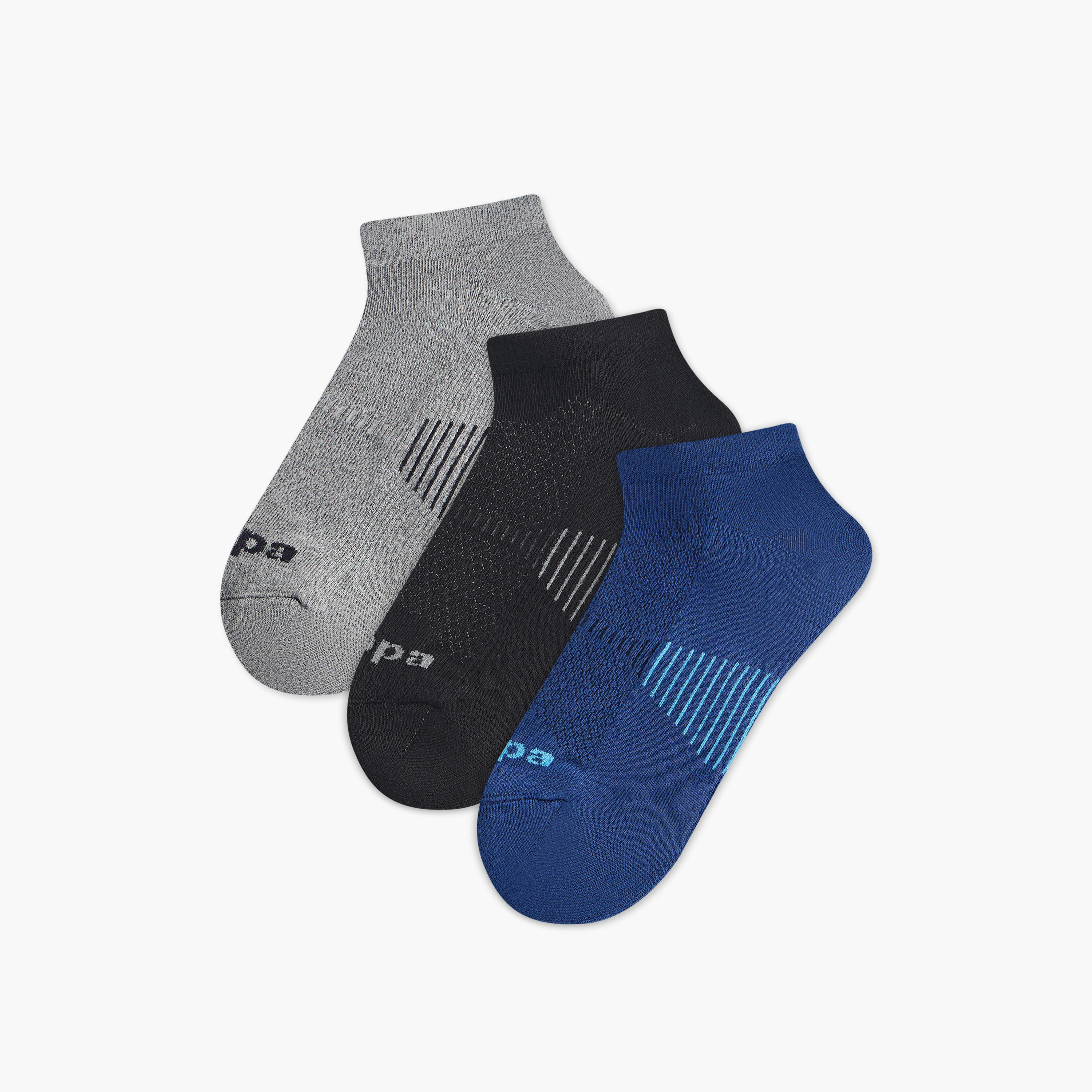 طقم جوارب 3 أزواج نصف تيري بطول الكاحل وطبعات-men-socks-image-1