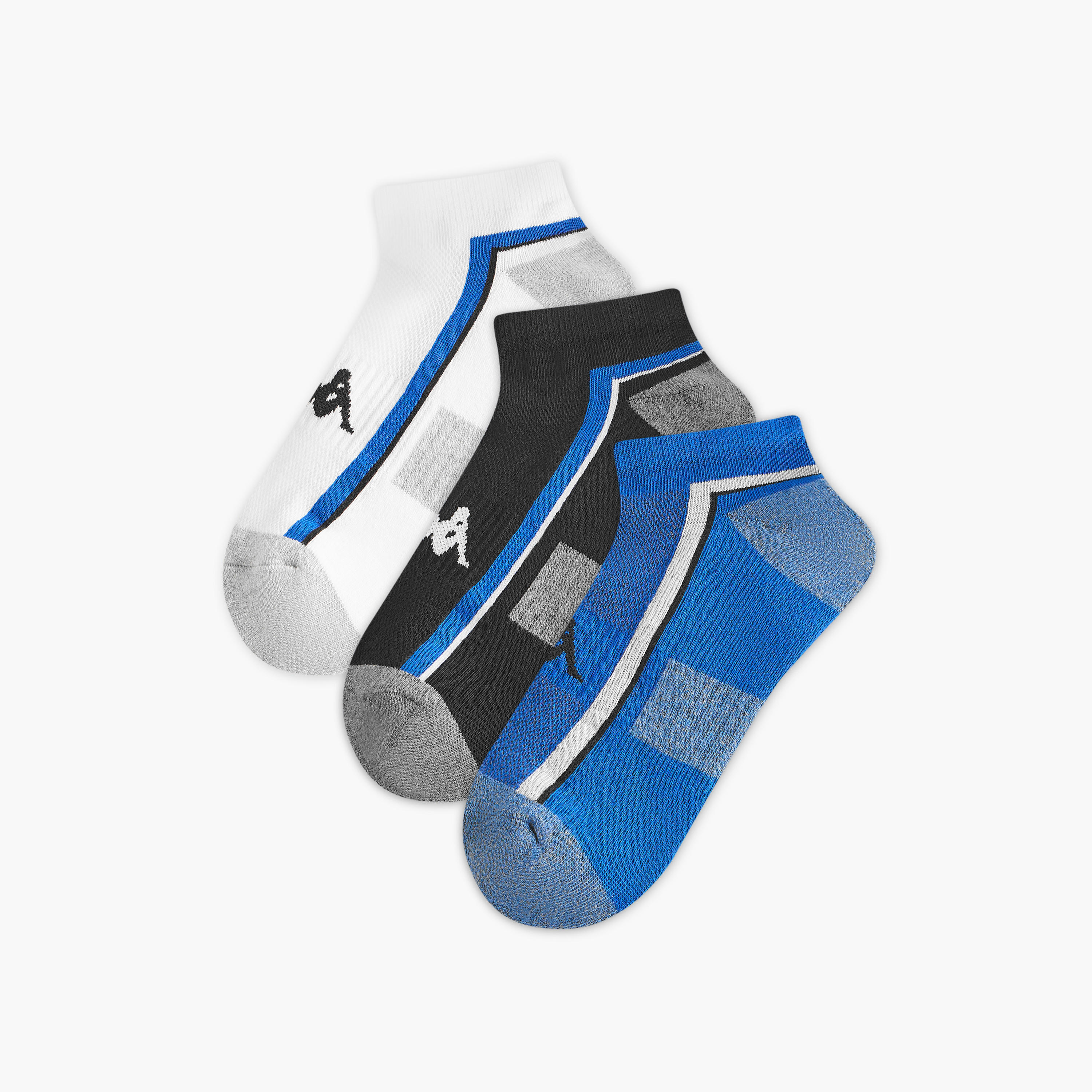 طقم جوارب 3 أزواج نصف تيري بطبعات وطول الكاحل-men-socks-image-1