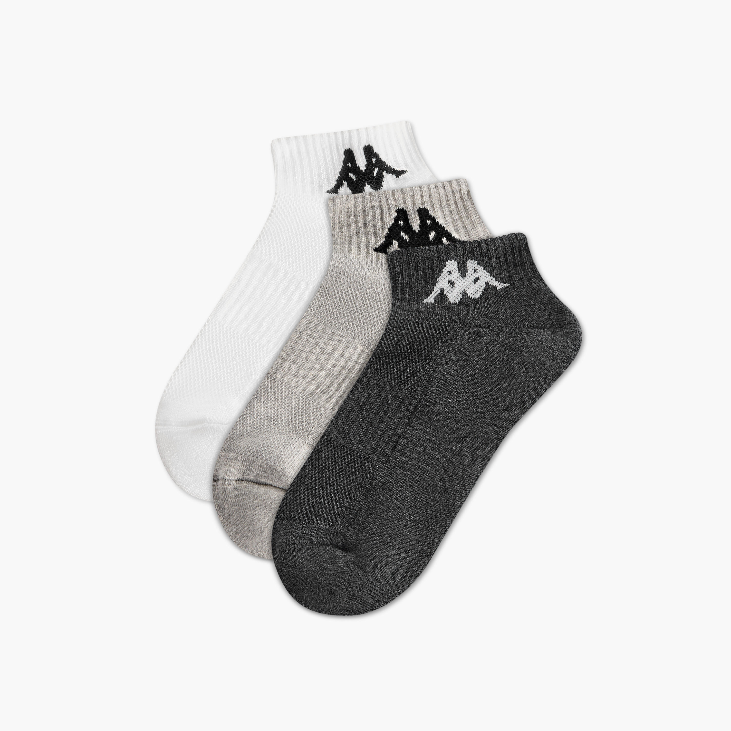 طقم جوارب 3 أزواج نصف تيري بطول الكاحل-men-socks-image-1
