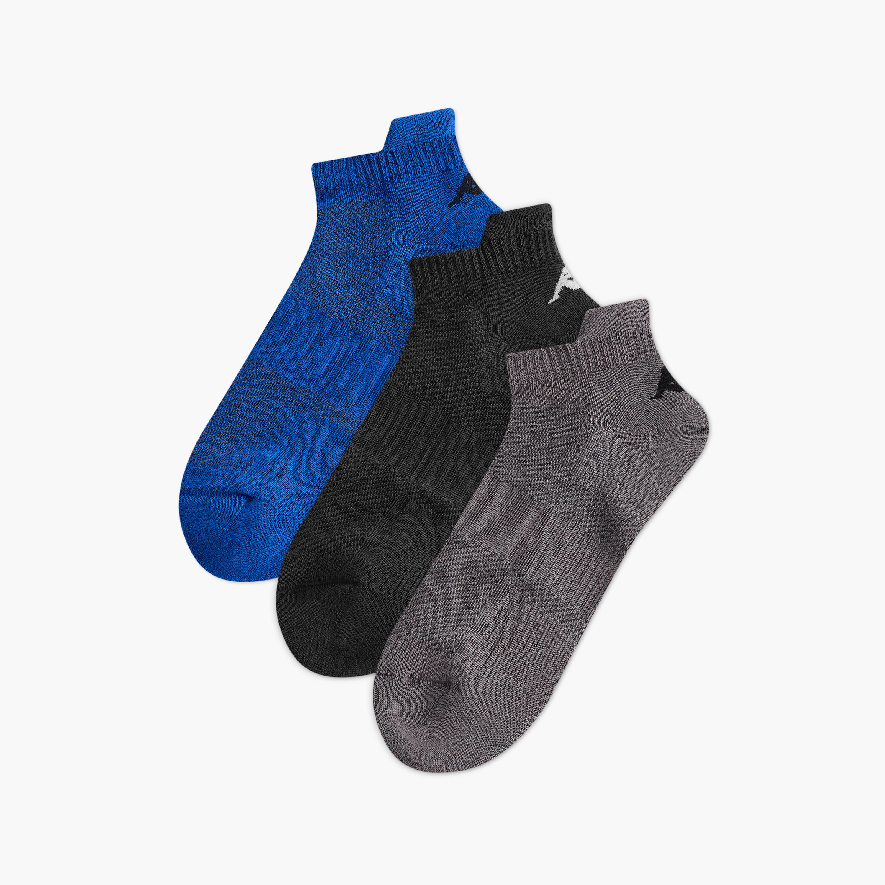 طقم جوارب طول الكاحل 3 أزواج بطبعات الشعار من كابا-men-socks-image-1