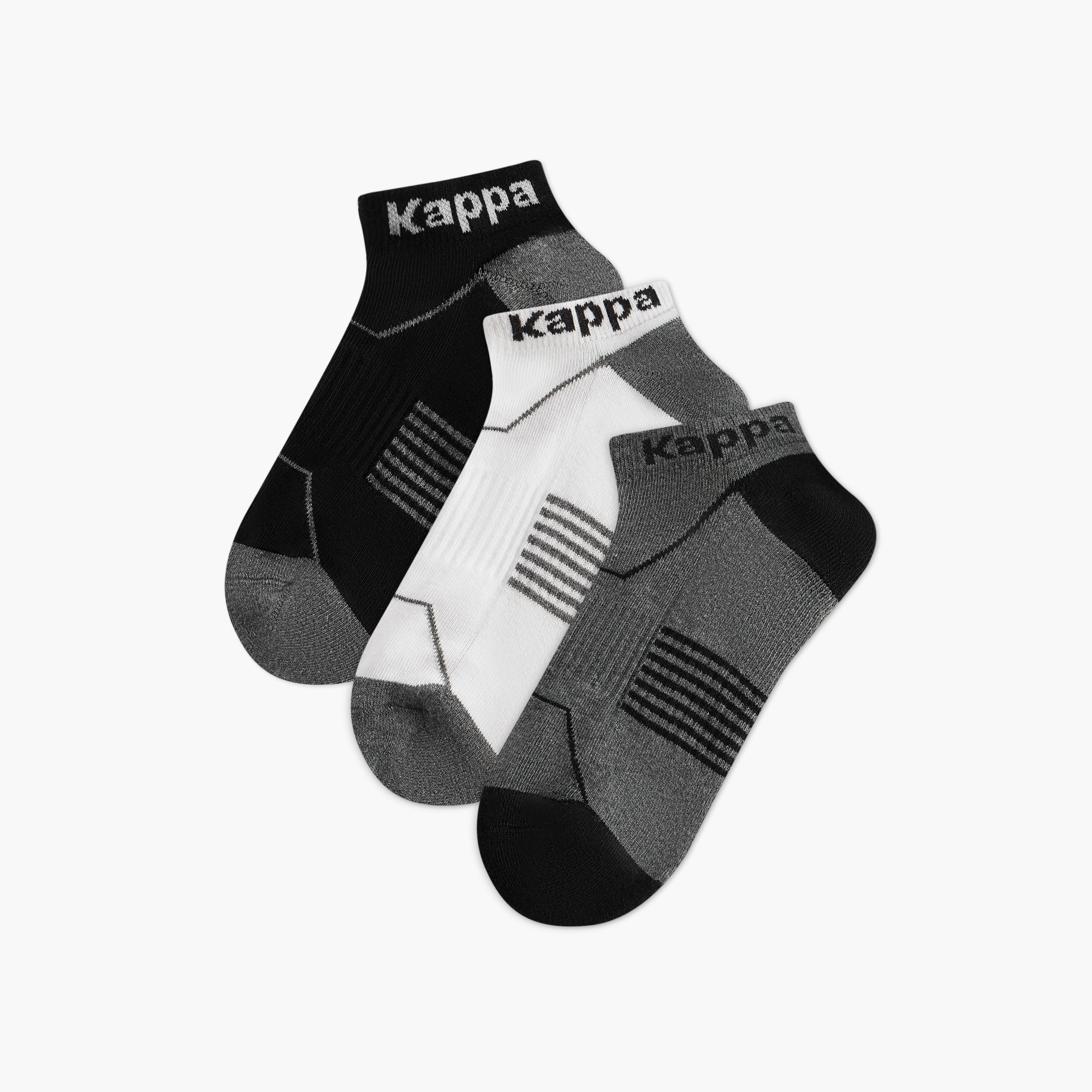 طقم جوارب طول الكاحل 3 أزواج بطبعات الشعار من كابا-men-socks-image-1