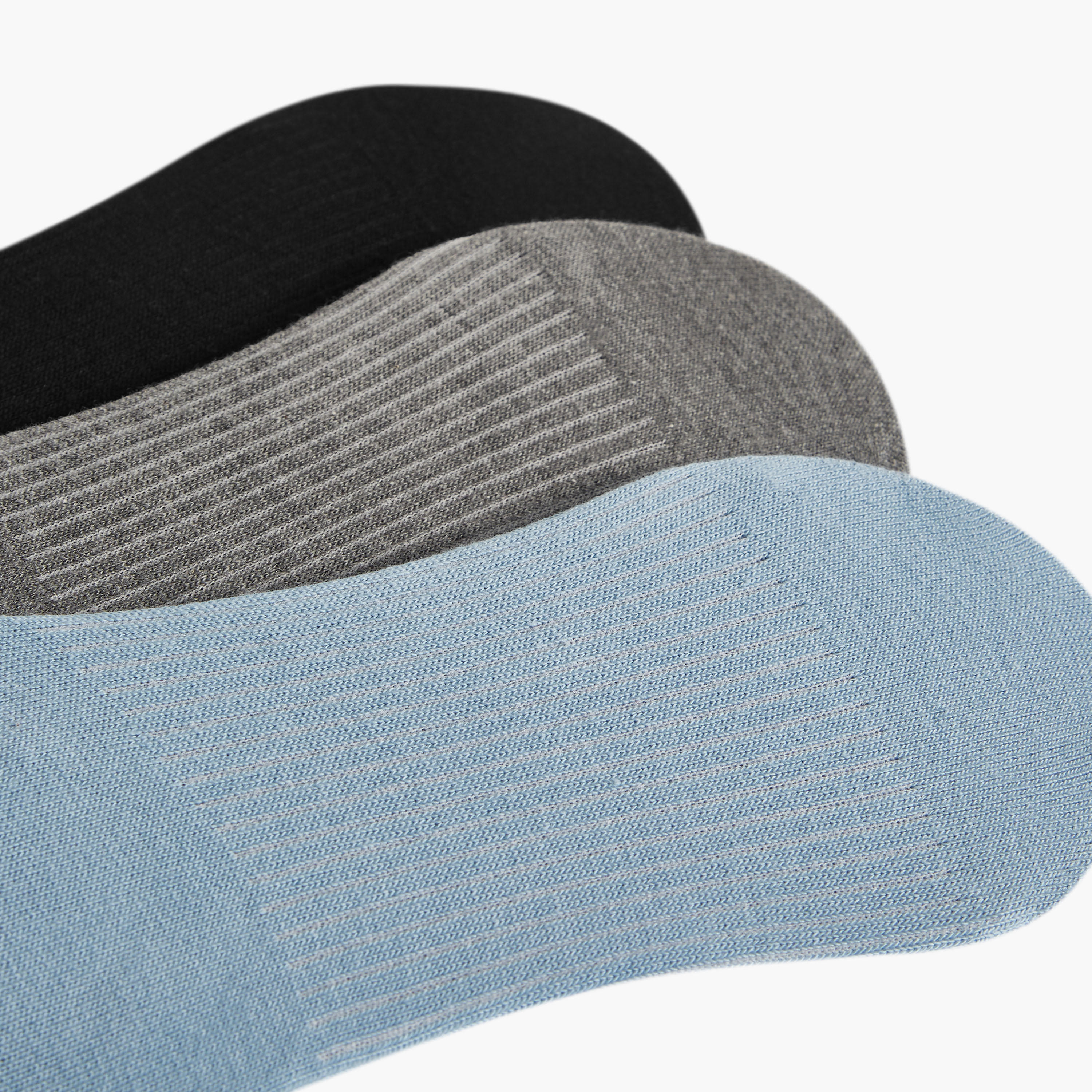 طقم جوارب 3 أزواج بارزة الملمس غر مرئية وغير وبرية-men-socks-image-2
