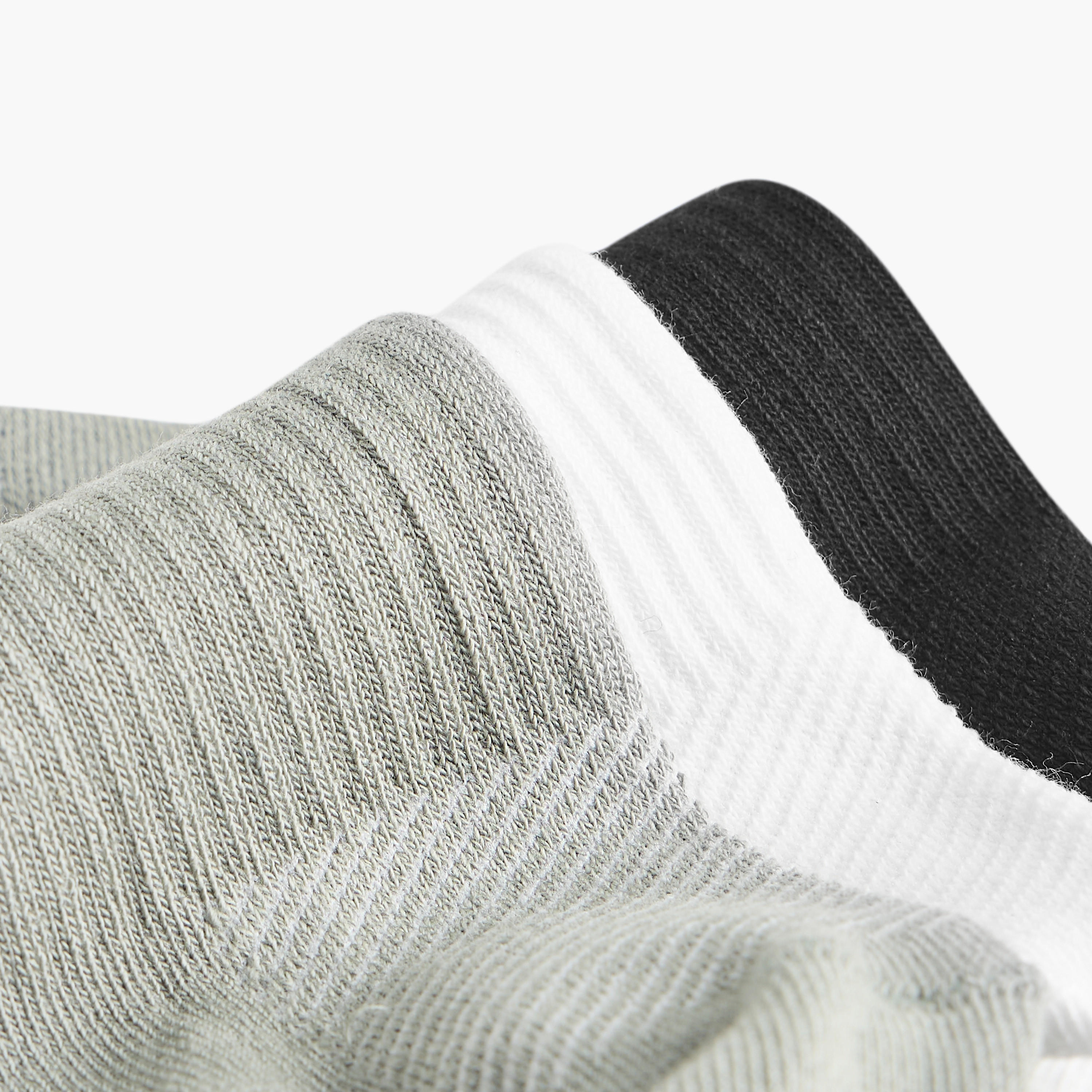طقم جوارب 3 أزواج غير وبرية بارزة الملمس بطول الكاحل-men-socks-image-4
