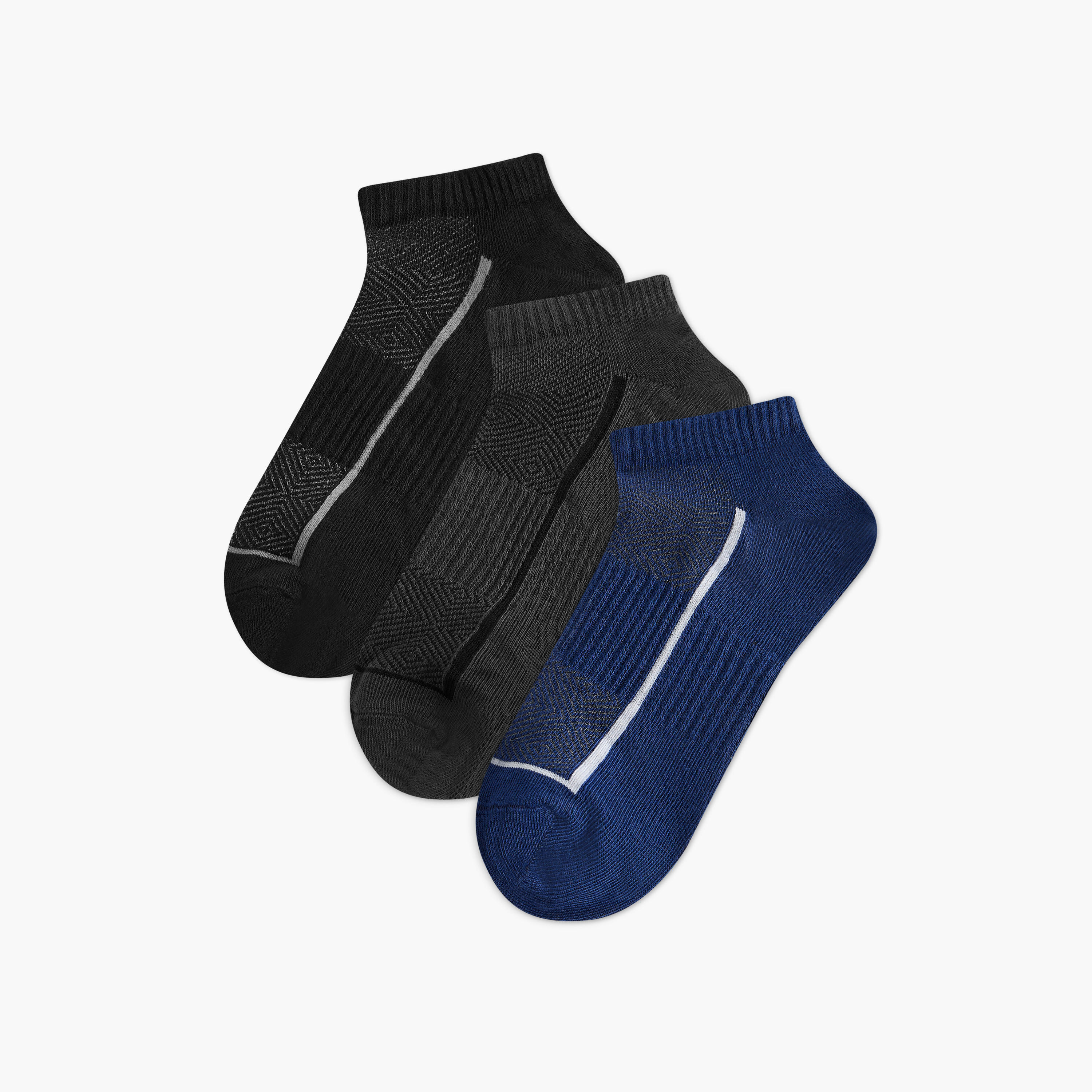 طقم جوارب دون تيري بطول الكاحل 3 أزواج بارزة الملمس-men-socks-image-1