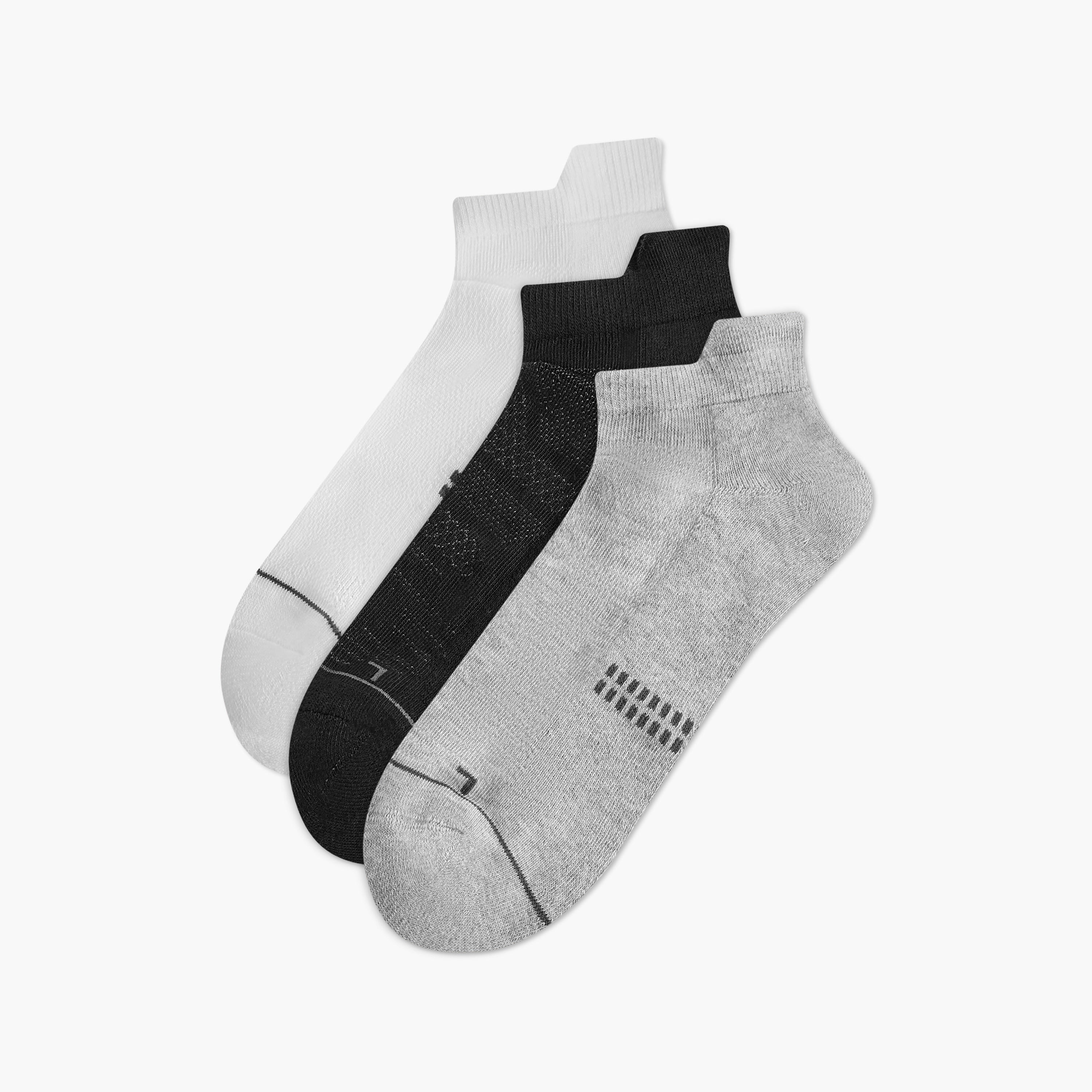 طقم جوارب بارزة الملمس 3 أزواج نصف تيري بطول الكاحل-men-socks-image-1