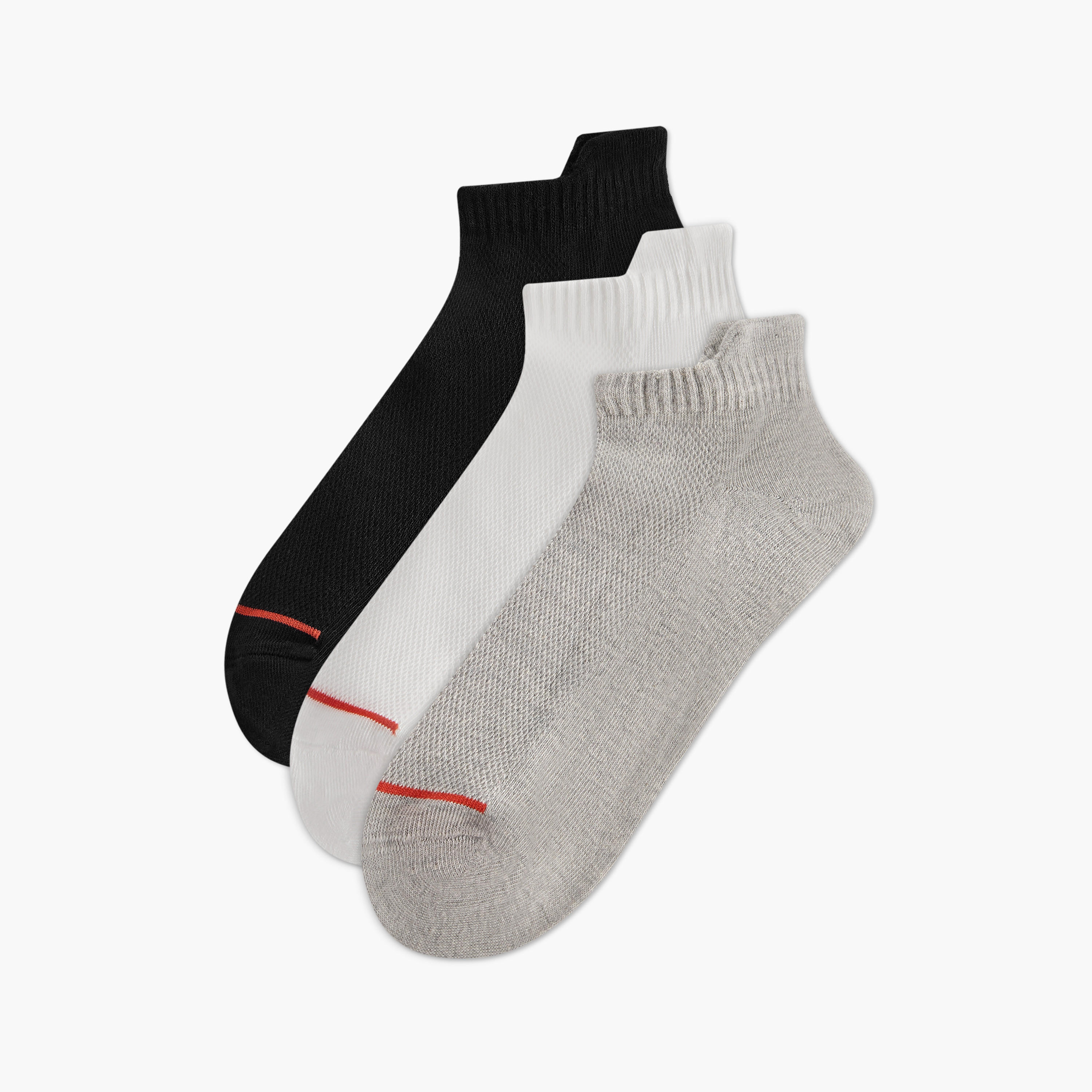 طقم جوارب بارزة الملمس 3 أزواج غير وبرية بطول الكاحل-men-socks-image-1
