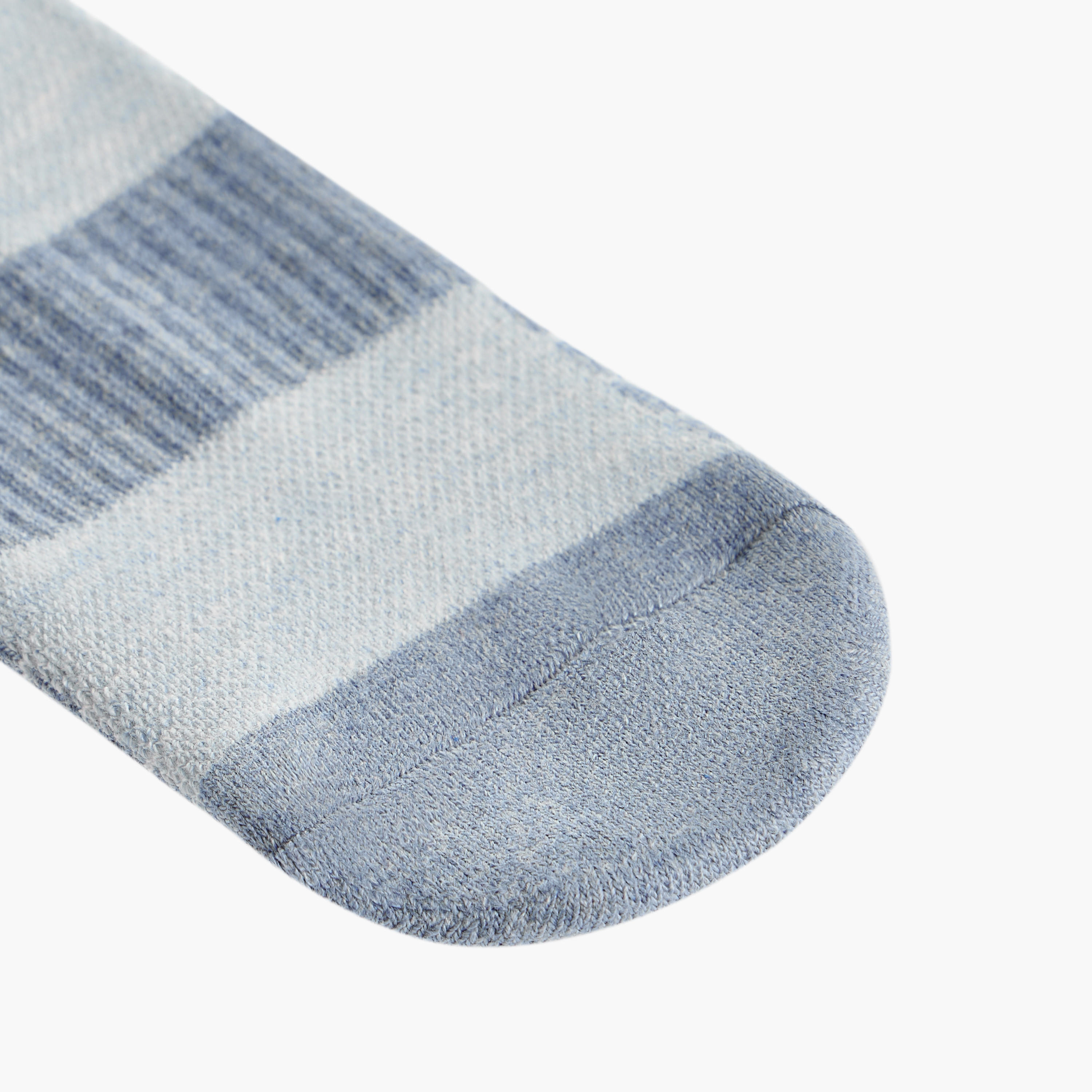 طقم جوارب 5 أزواج مخططة نصف تيري بطول الكاحل-men-socks-image-4