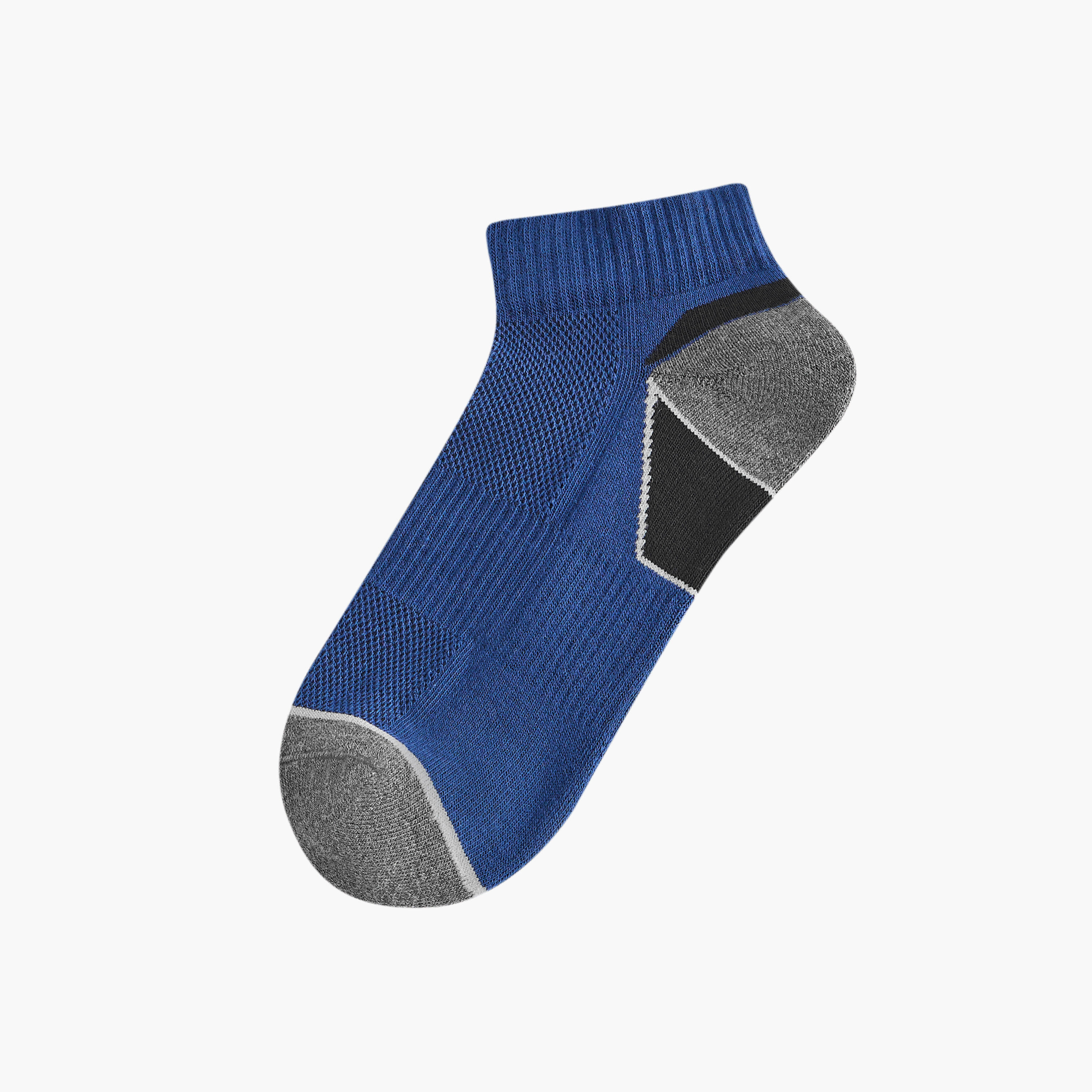 طقم جوارب نصف تيري 5 أزواج بطول الكاحل وقوالب ملونة-men-socks-image-2