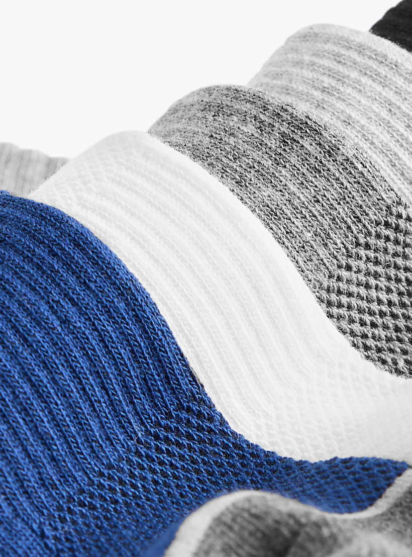 طقم جوارب نصف تيري 5 أزواج بطول الكاحل وقوالب ملونة-men-socks-image-4