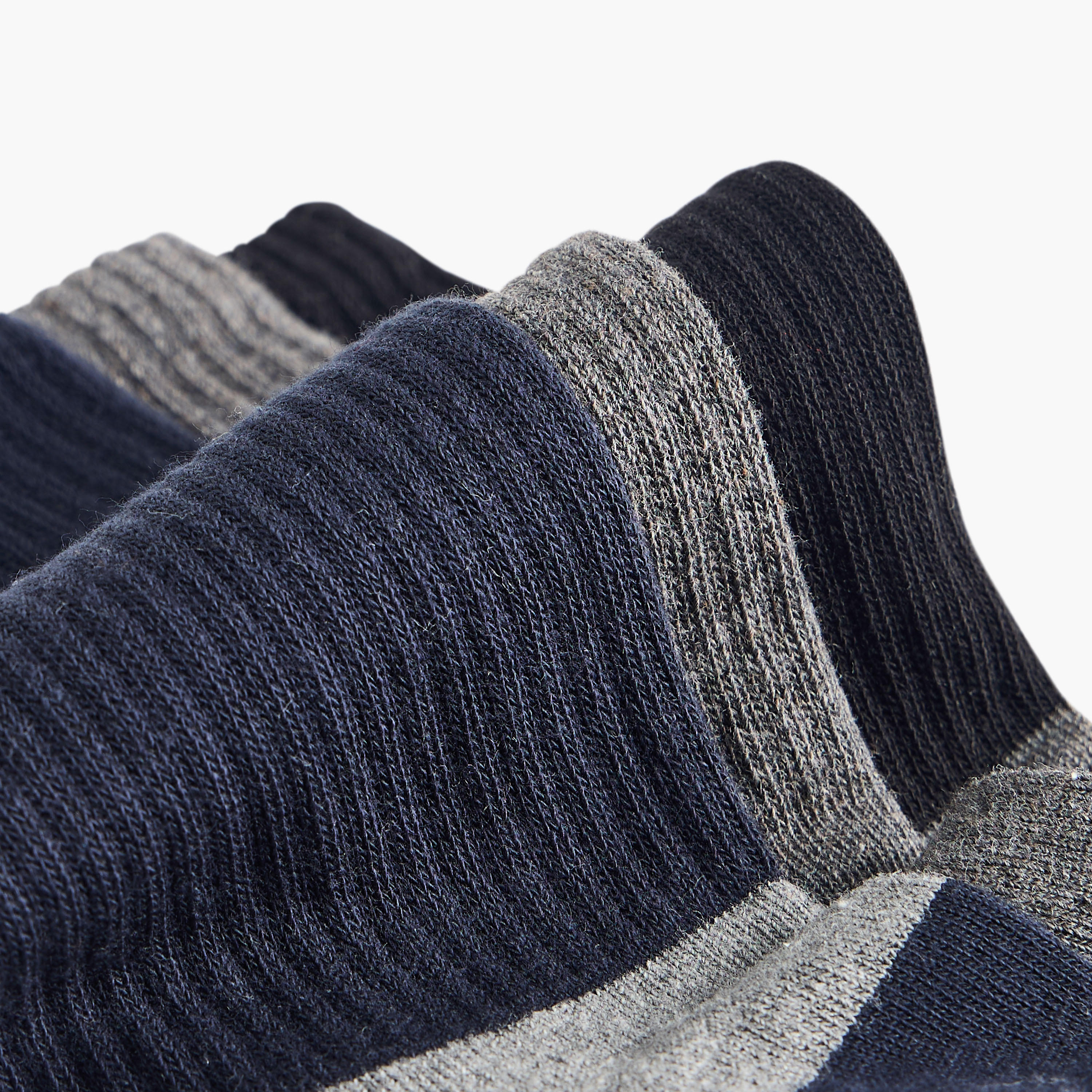 Set of 3 - Textured Crew Length Half Terry Socks-men-socks-image-4