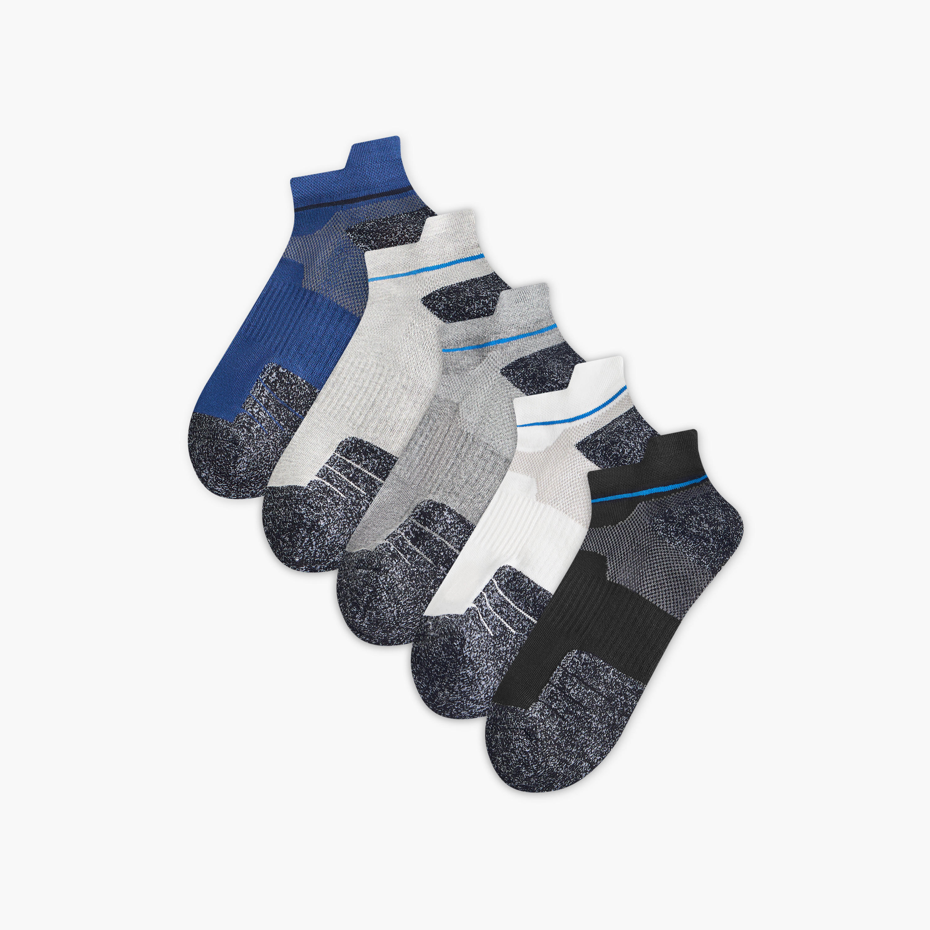 طقم جوارب نصف تيري 5 أزواج بطول الكاحل وطبعات-men-socks-image-1
