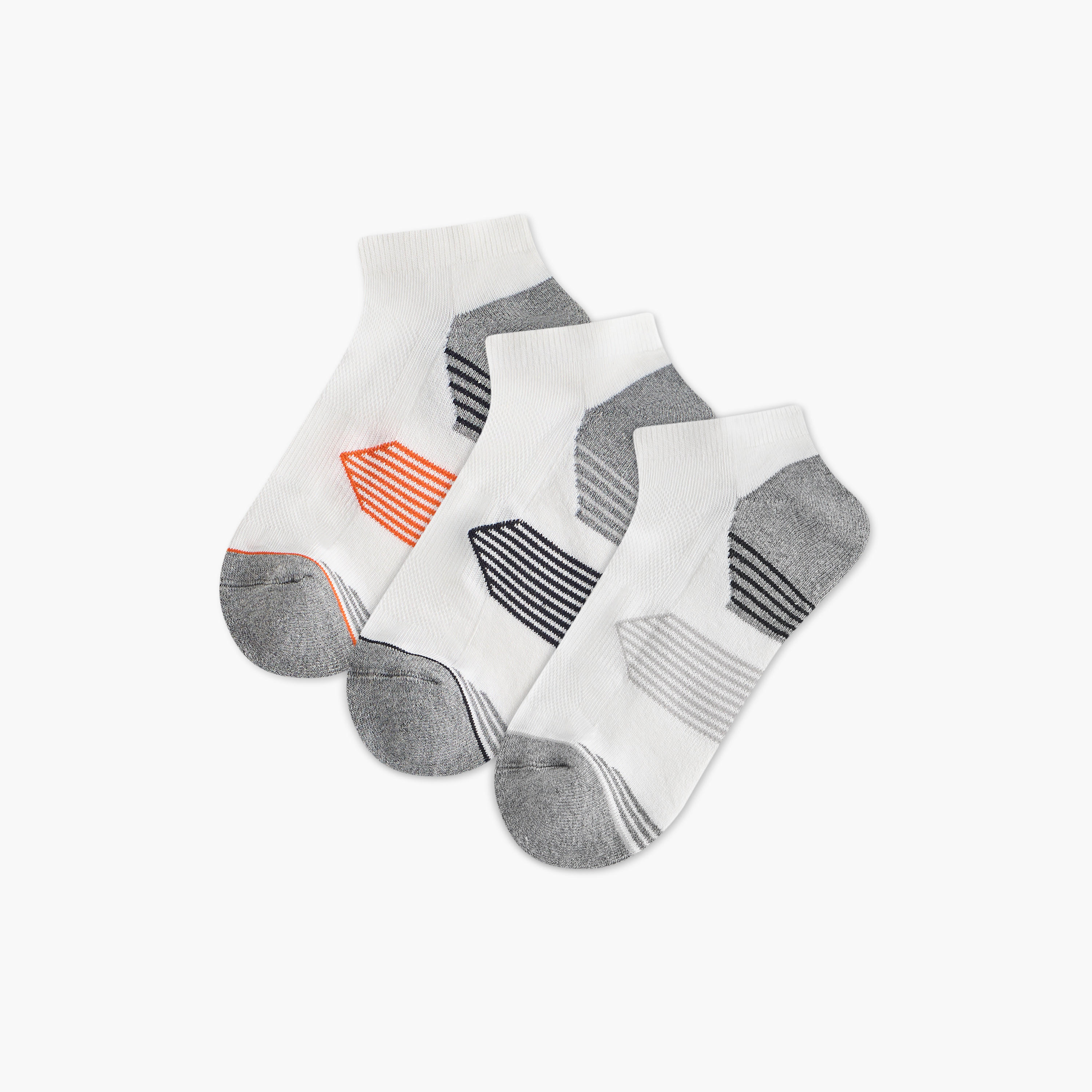 طقم جوارب 3 أزواج نصف تيري بطول الكاحل وطبعات-men-socks-image-1