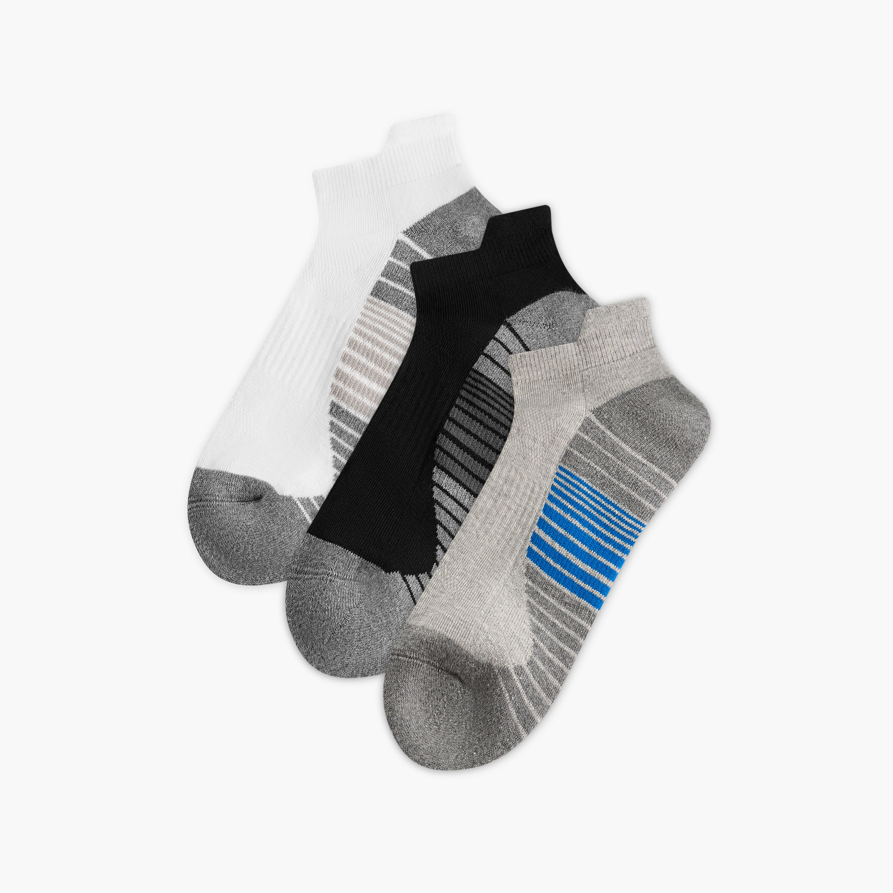 طقم جوارب 3 أزواج نصف تيري بطول الكاحل وطبعات-men-socks-image-1